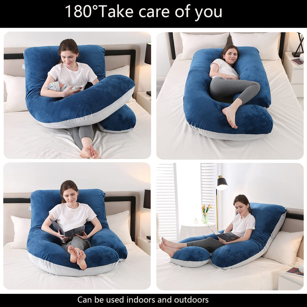 Jcickt J-shaped full-body pillow providing back and hip support