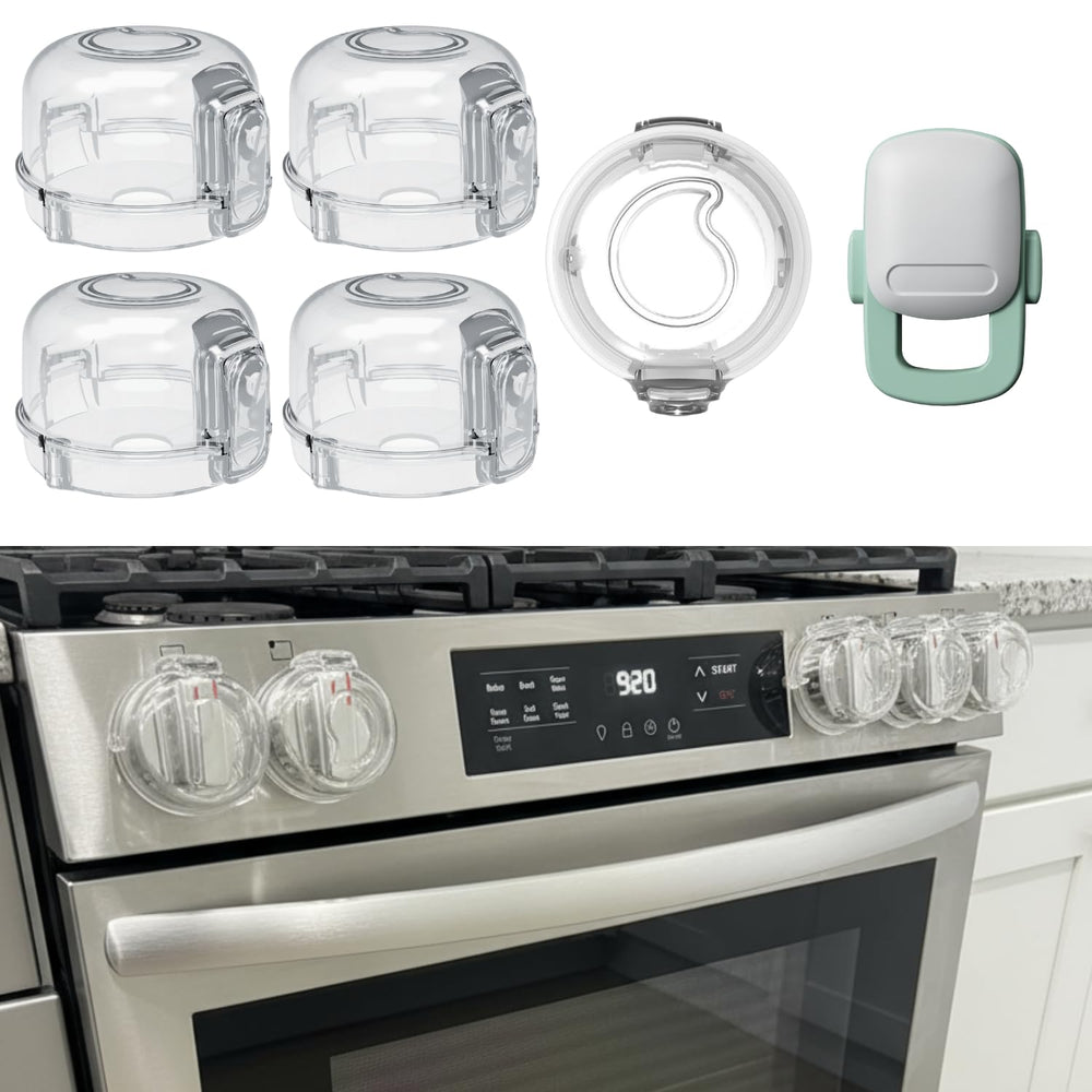 JDHDF stove knob covers pack on stove protecting kids from turning knobs.