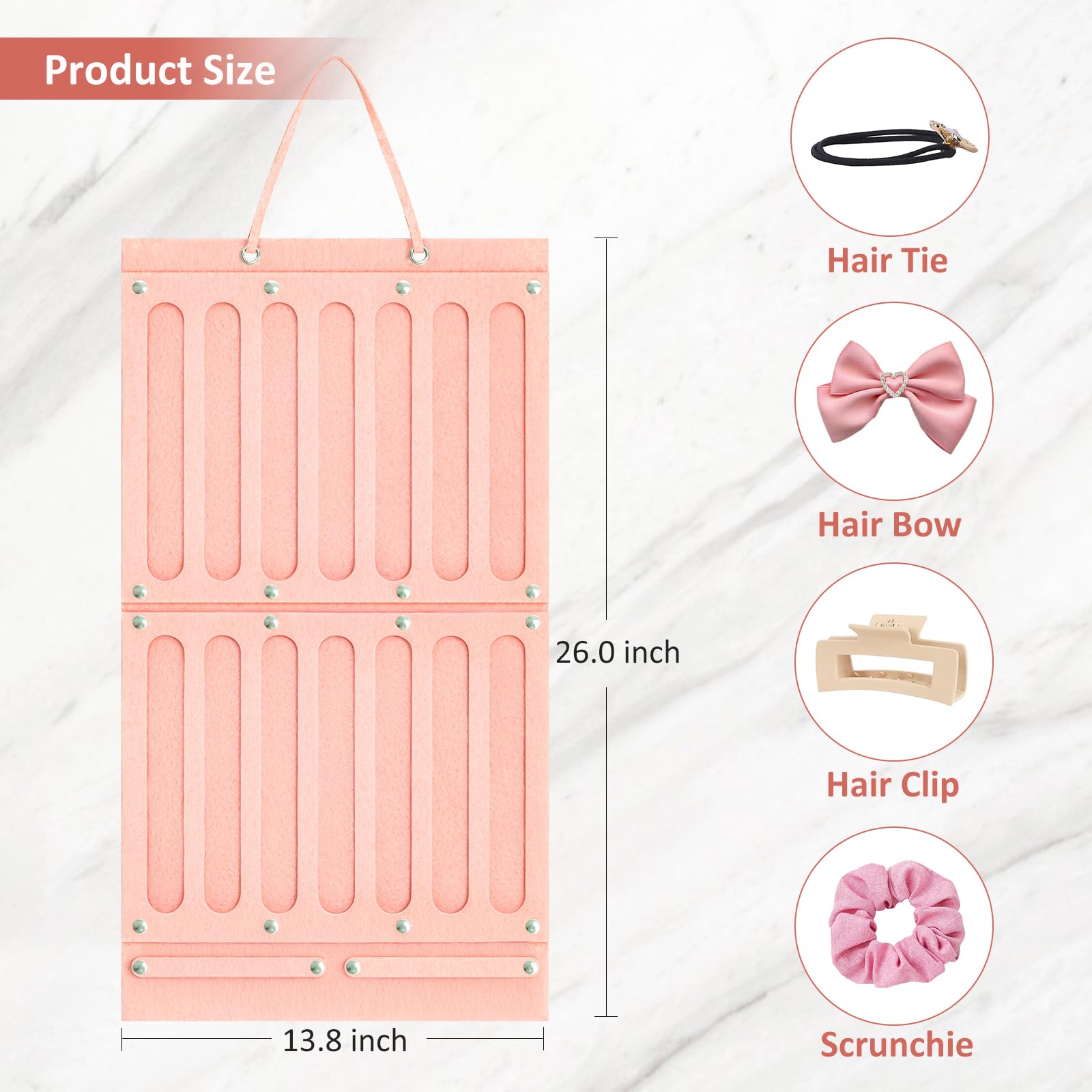 JDOTL Bow Holder with 16 ribbon straps neatly holds accessories.