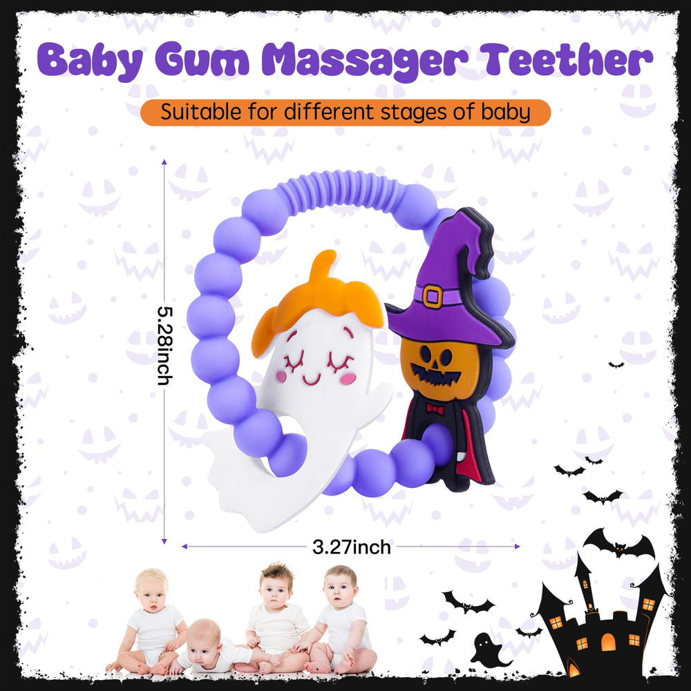 JDSTY Pumpkin Man teether ring eases teething discomfort with playful textures.