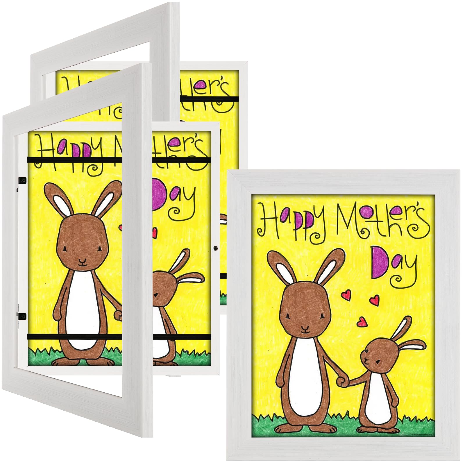 JDZIVTOP 3-pack kids art frame with front opening for easy artwork swaps.
