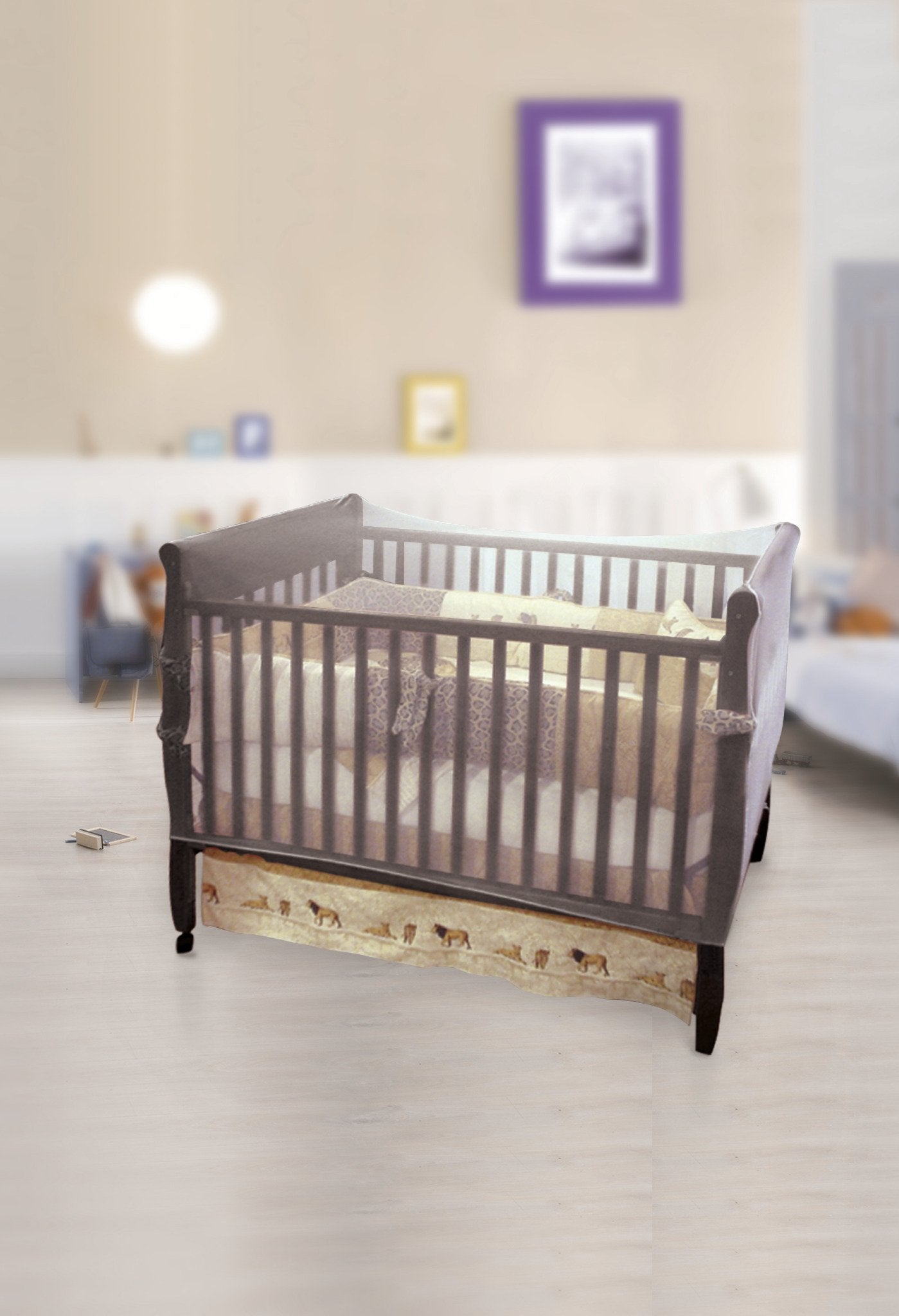 Jeep crib netting white fabric offers breathable lightweight protection