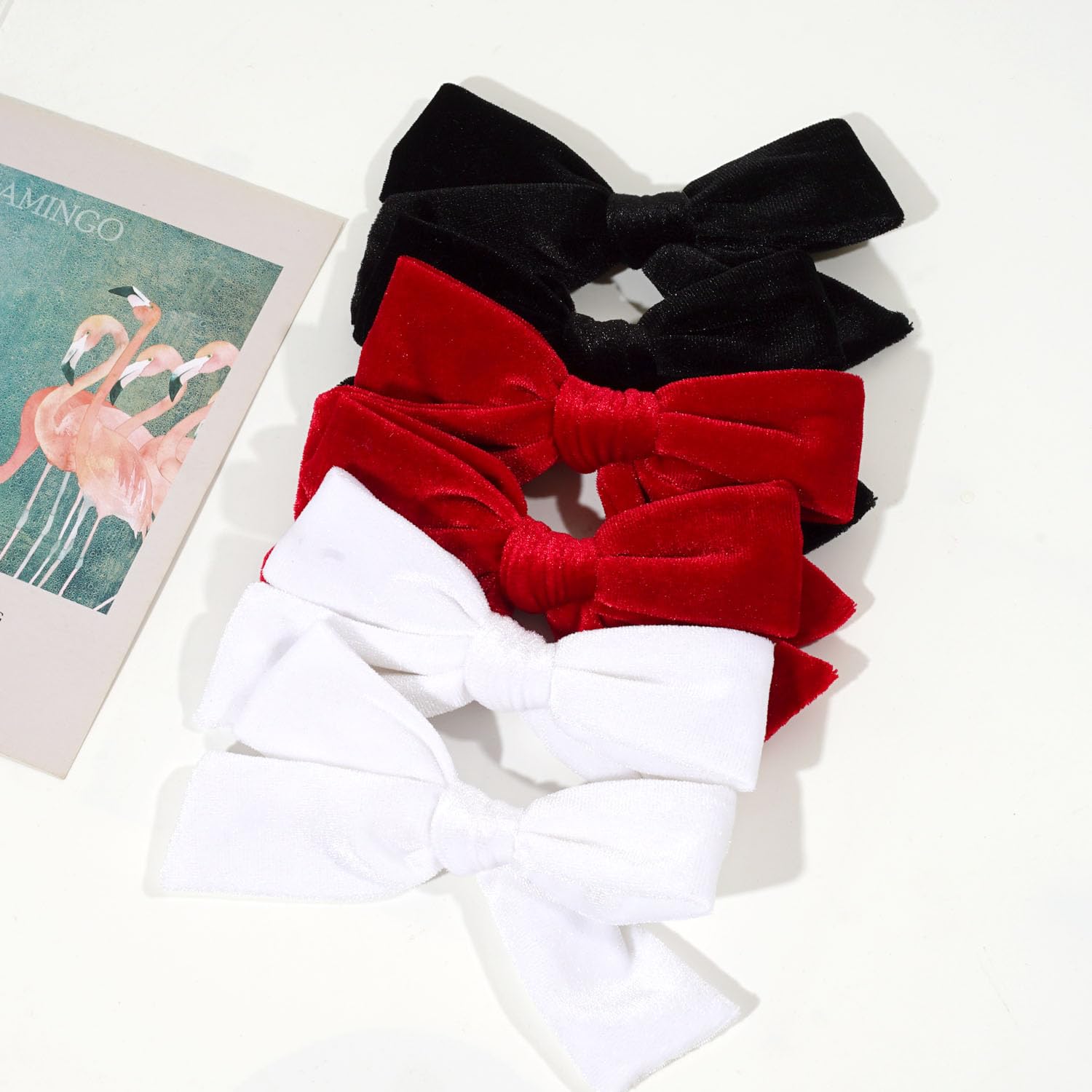 Jeffan velvet bows red gift-ready accessory for outfits and occasions