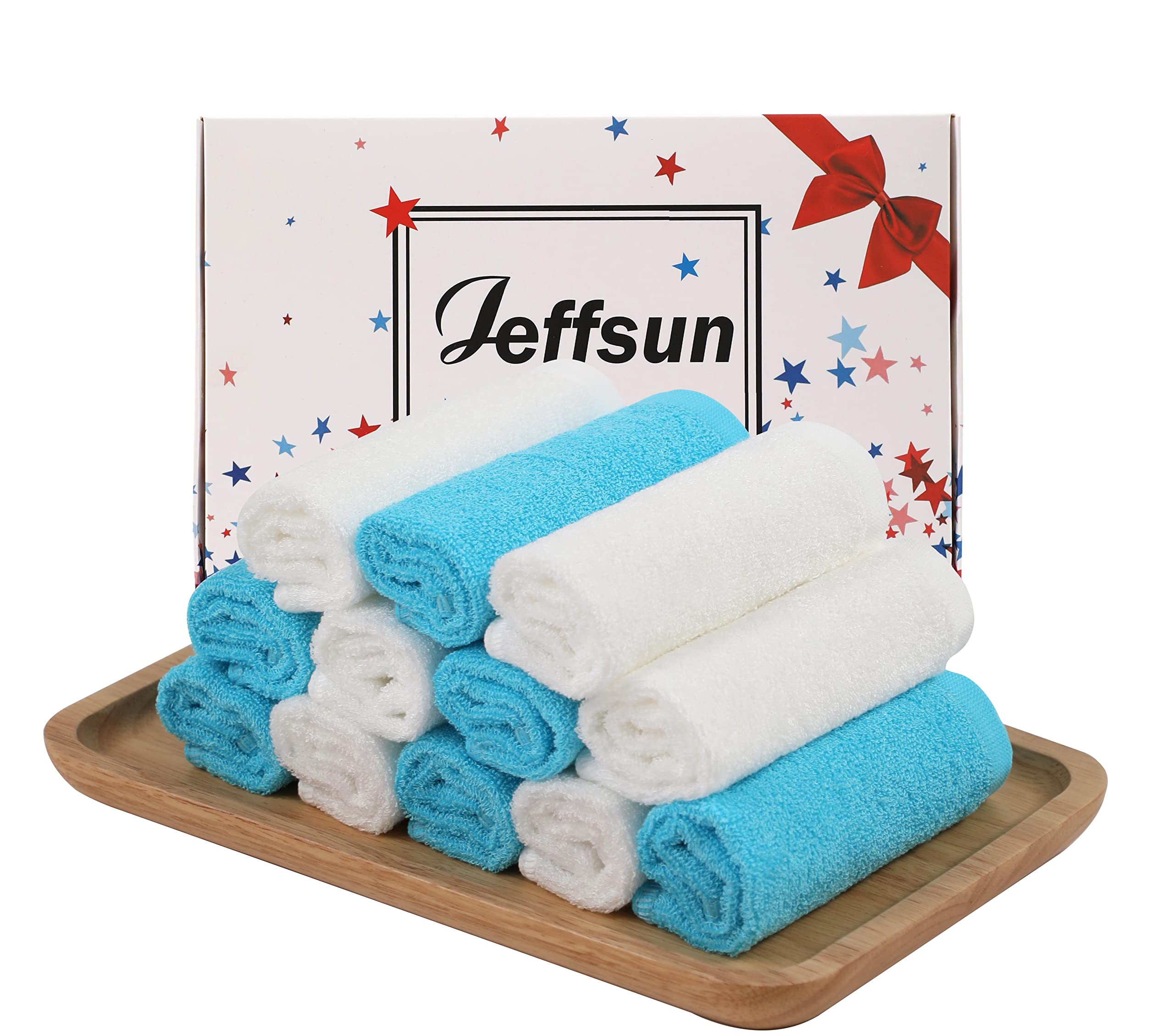 JEFFSUN baby washcloth 10x10 closeup highlights plush softness for delicate skin.