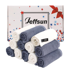 JEFFSUN baby washcloths pack shot showcasing 12-pack ultra-soft towels for gentle bath time