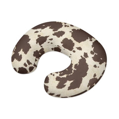 Jeiento brown leopard nursing pillow cover close-up highlights fabric texture and pattern.