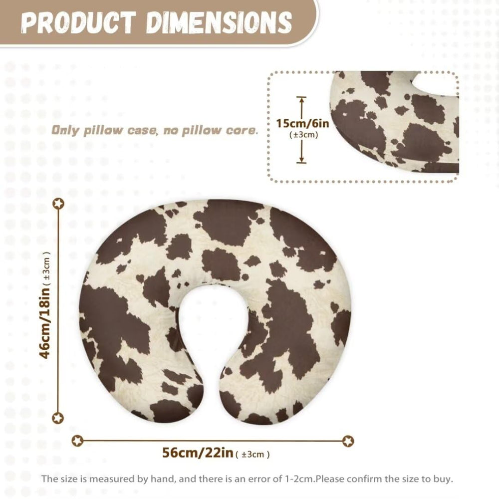 Jeiento brown leopard cover fits standard nursing pillows with elastic edges.