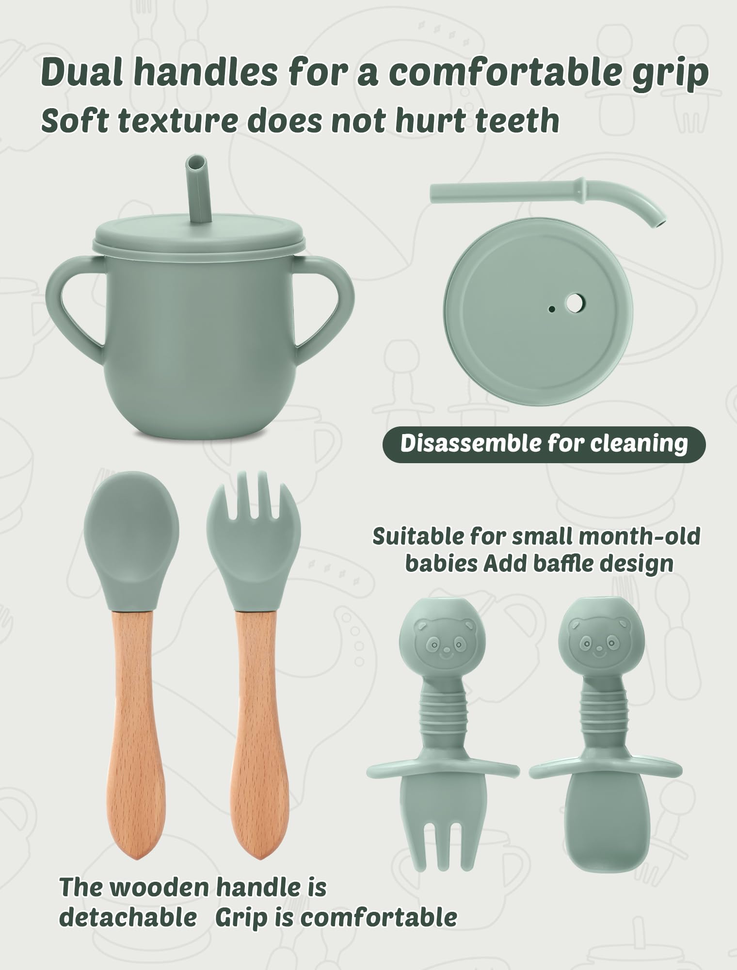 JELLDJK divided plate with sections aids self-feeding and meal organization
