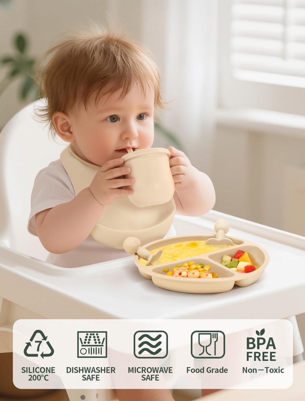 JELLDJK divided suction plate showing separated food zones