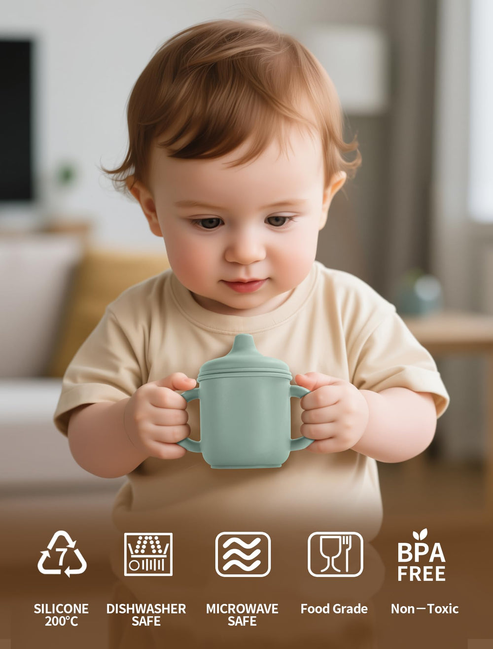 JELLDJK silicone toddler cups show leak-proof closure to keep spills contained.