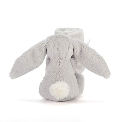 Jellycat Bashful Grey Bunny Soother soft fur close-up highlighting premium materials.