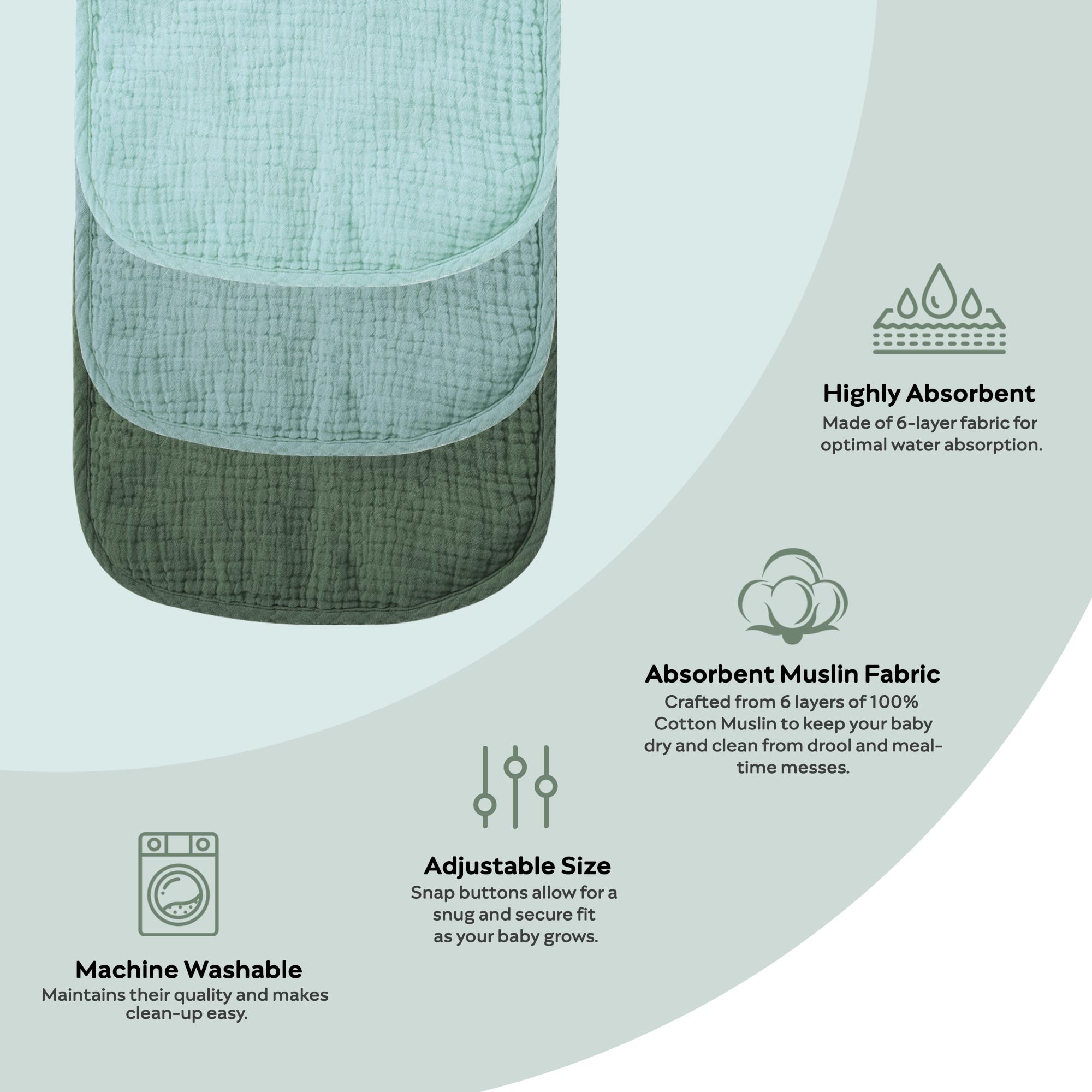 JELLYMONI 100% cotton fabric provides breathable softness for delicate skin.