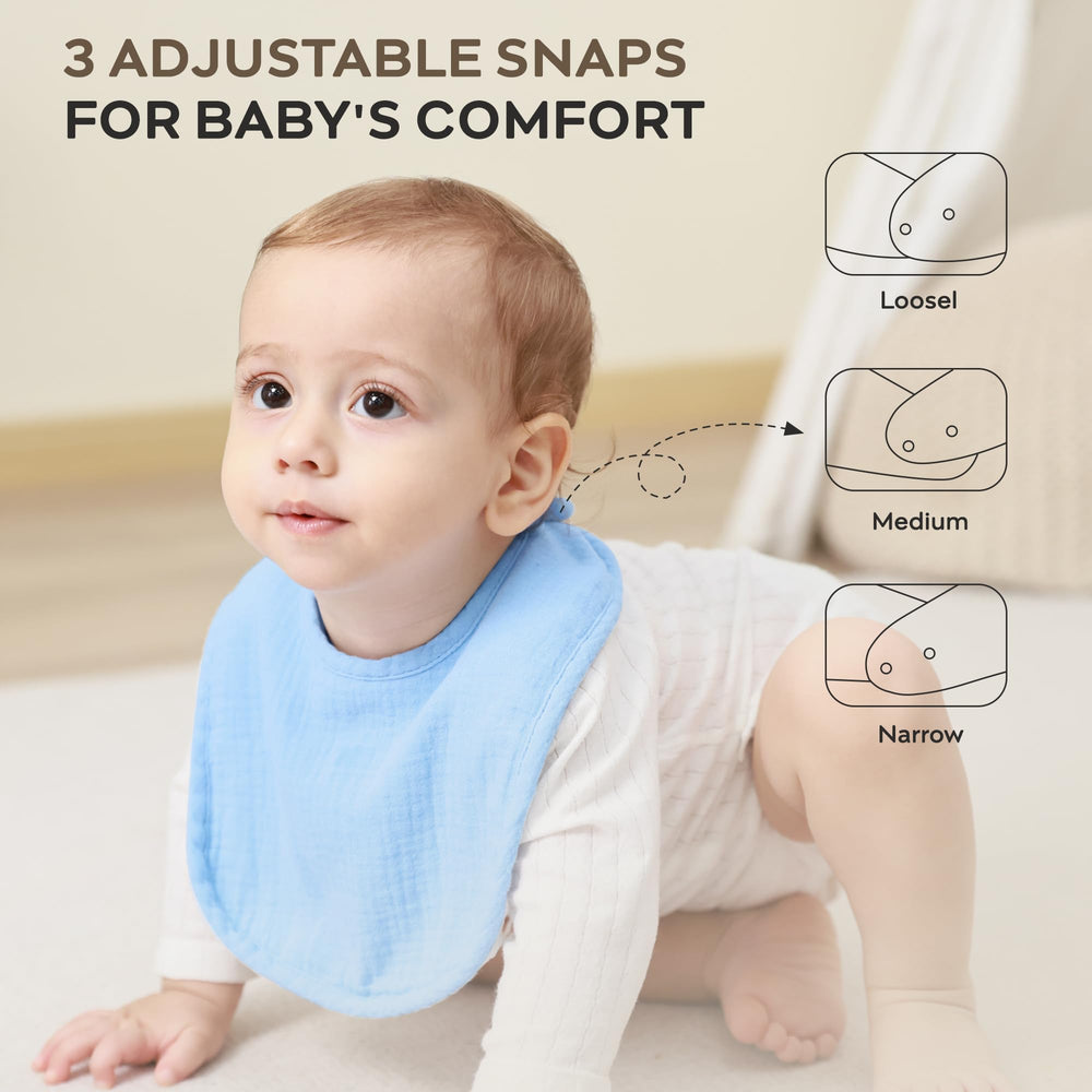 Jellymoni 6-layer absorbent design bib handles drool for busy babies.