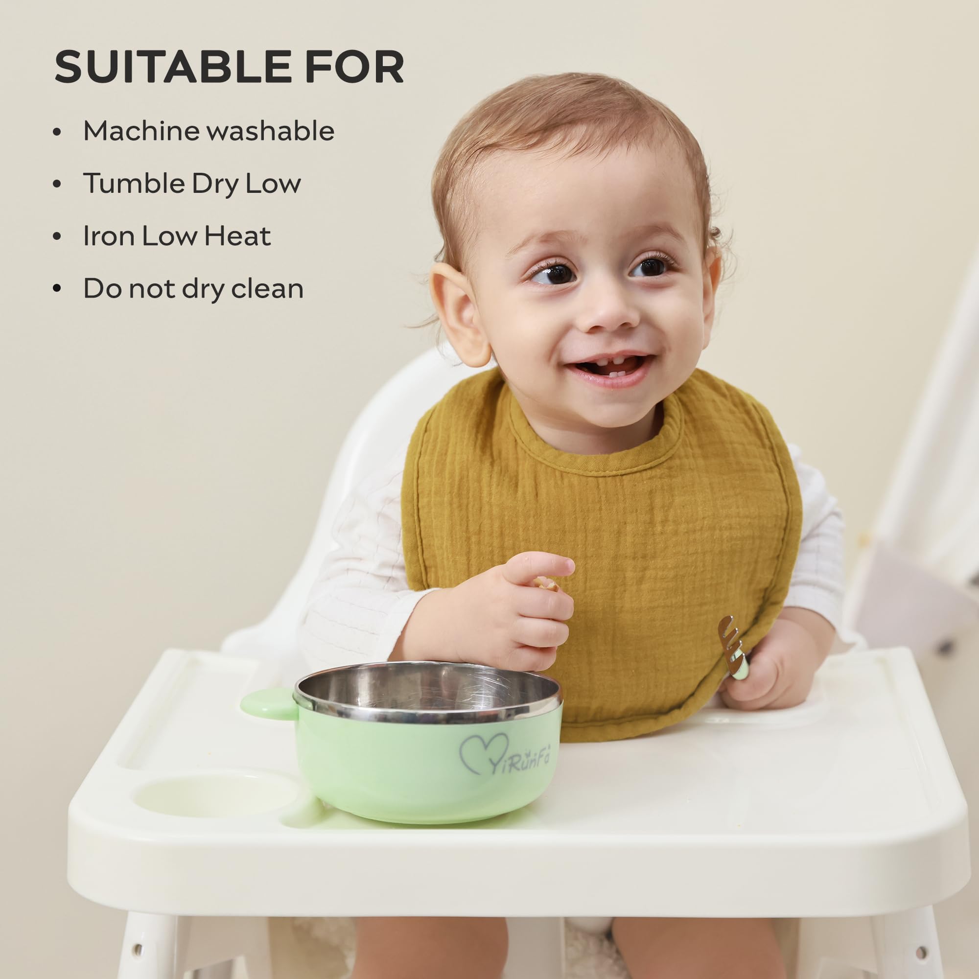 JELLYMONI adjustable snaps help quick, secure fit for active babies.