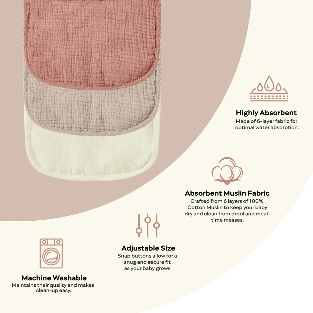 JELLYMONI bibs for daily wear protect clothes during feeding and naps.