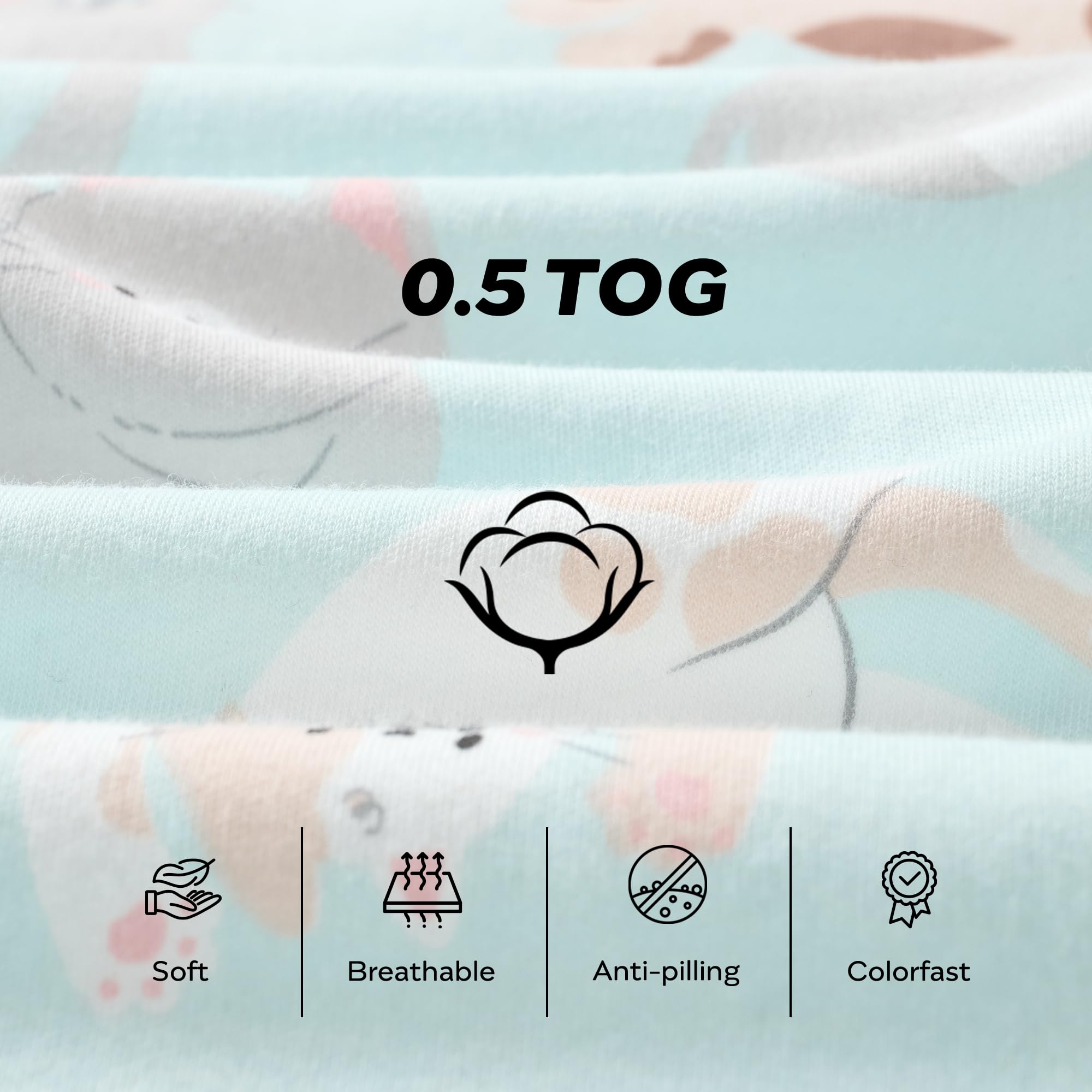 JELLYMONI 100percent cotton sleep sack offers breathable softness.