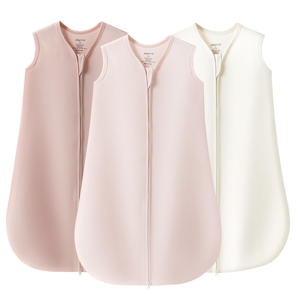 JELLYMONI baby sleep sack pack front view in breathable cotton for all-night comfort