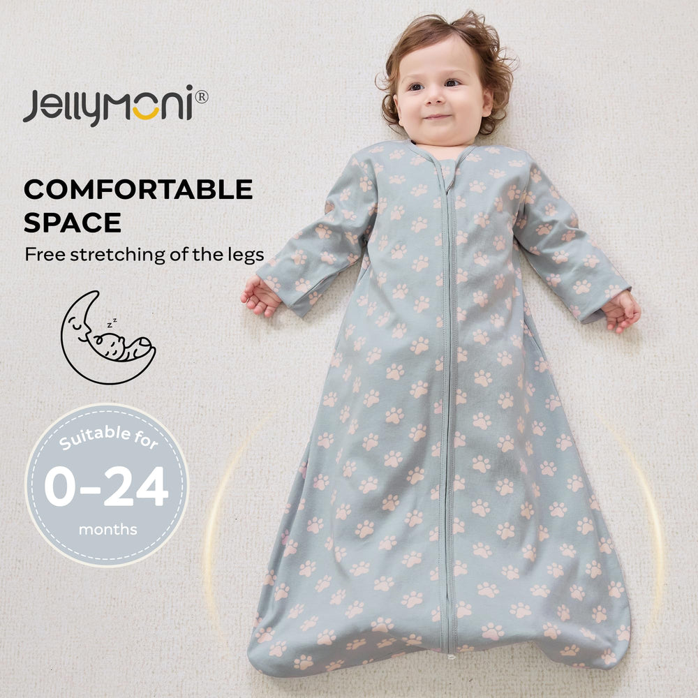 JELLYMONI sleep sack size chart highlights growth-ready options.