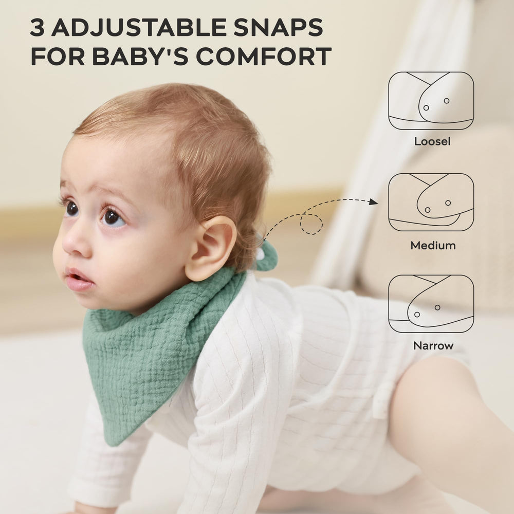 Jellymoni baby bibs with adjustable snaps for quick, secure on-off