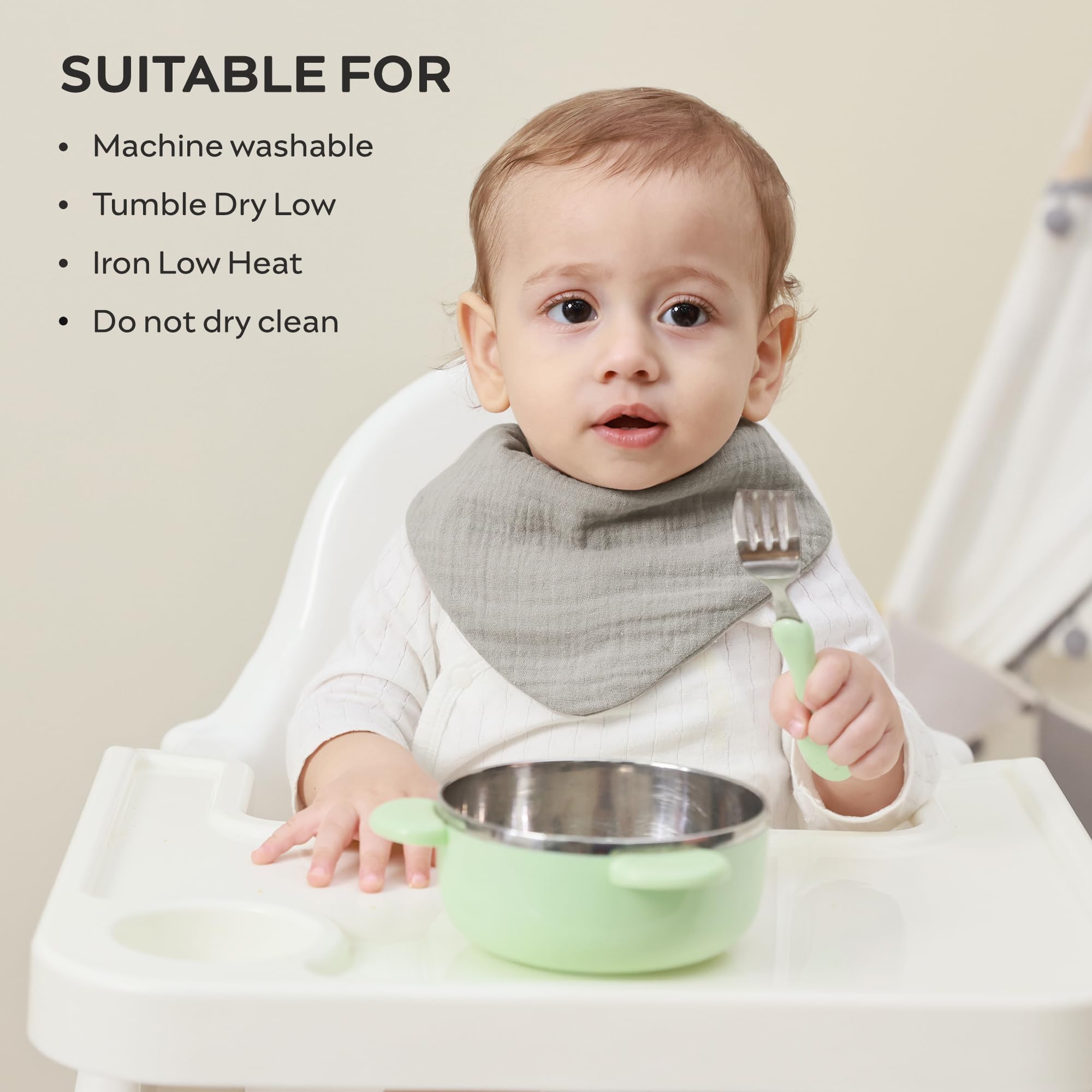 JELLYMONI muslin bibs in 10 color designs for unisex outfits