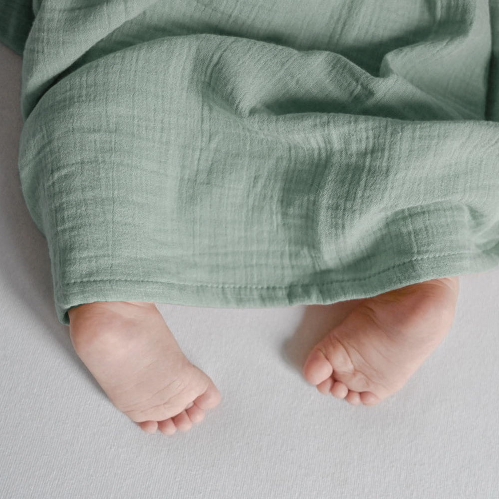 JELLYMONI muslin swaddle blanket durable and soft for long-lasting use.