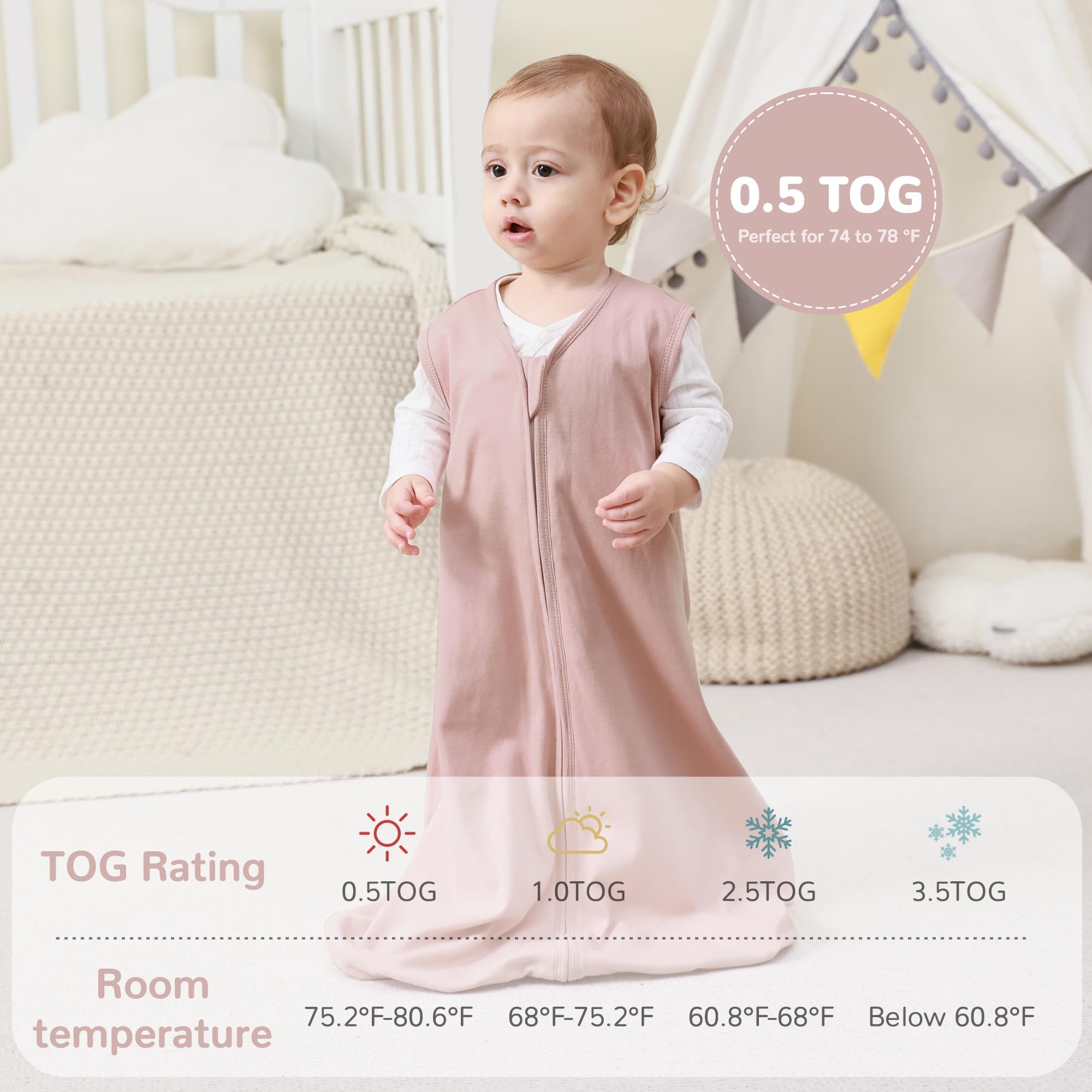 Jellymoni sleep sack in use demonstrates cozy, comfortable wear for all day naps.