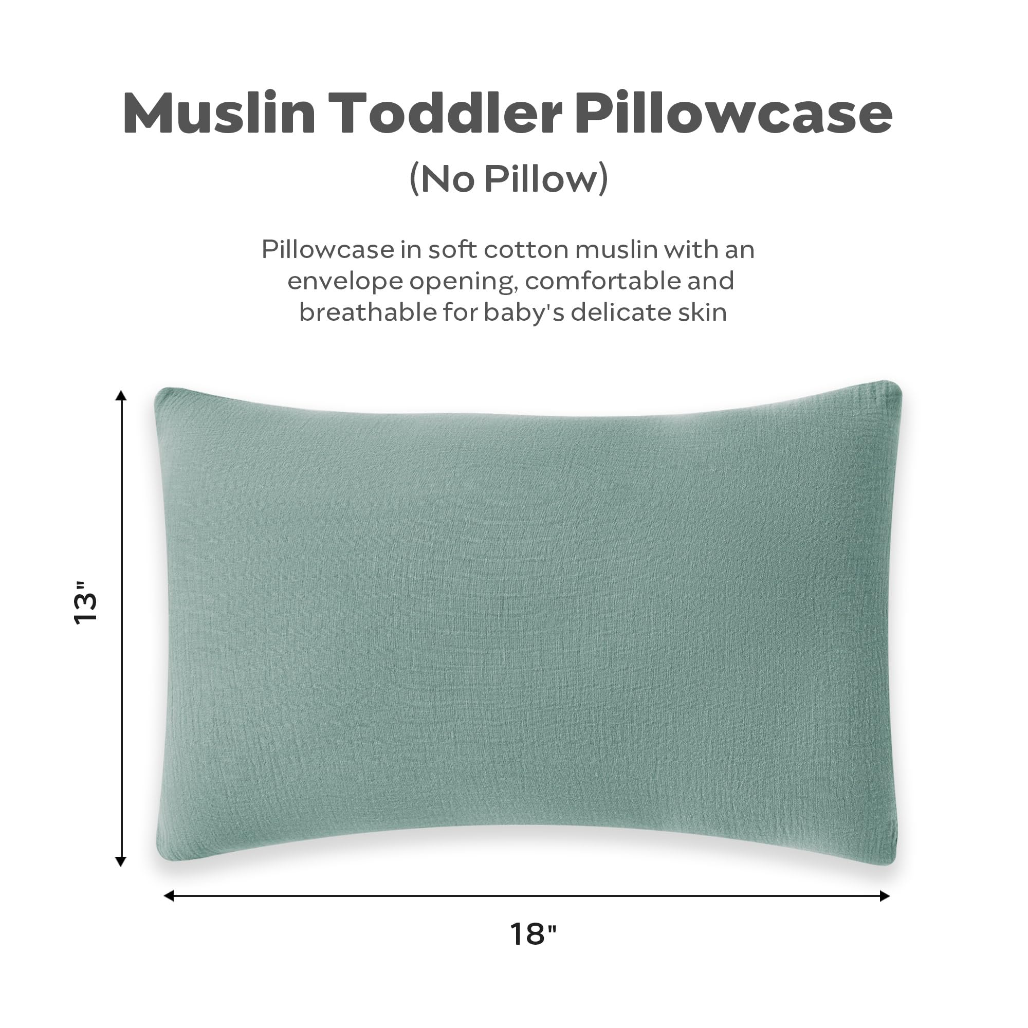 JELLYMONI soft, breathable pillowcase suitable for crib, bed, or travel.