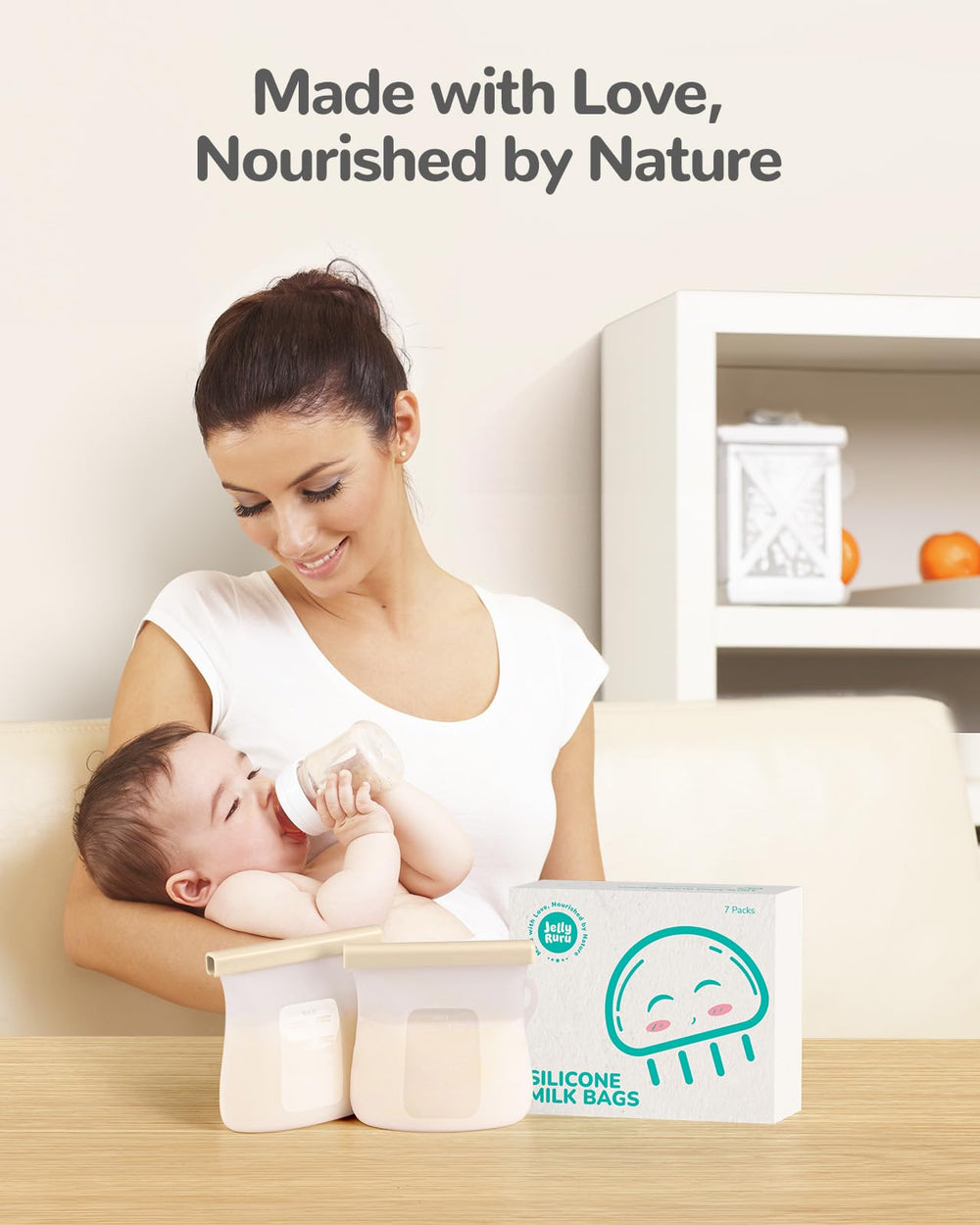 JellyRuru dishwasher-safe silicone bags simplify cleaning after use.