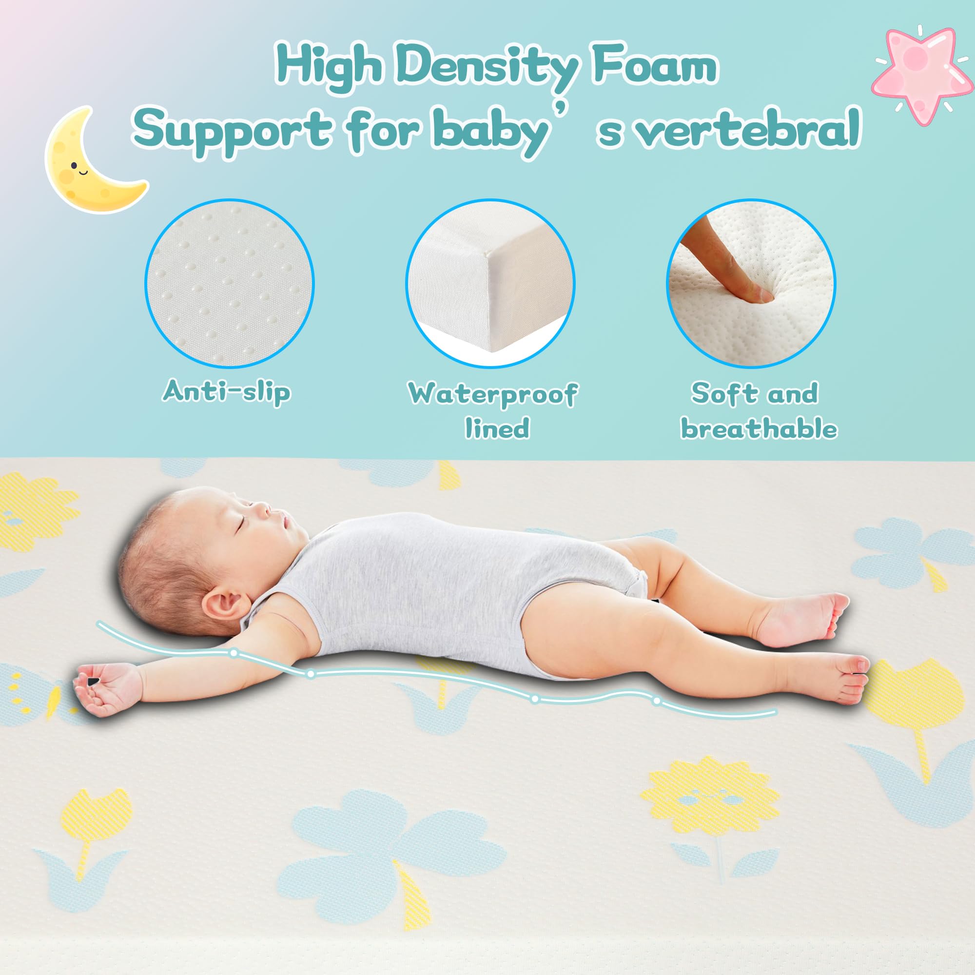 Jelumonpe travel friendly mattress with velcro straps for easy packing