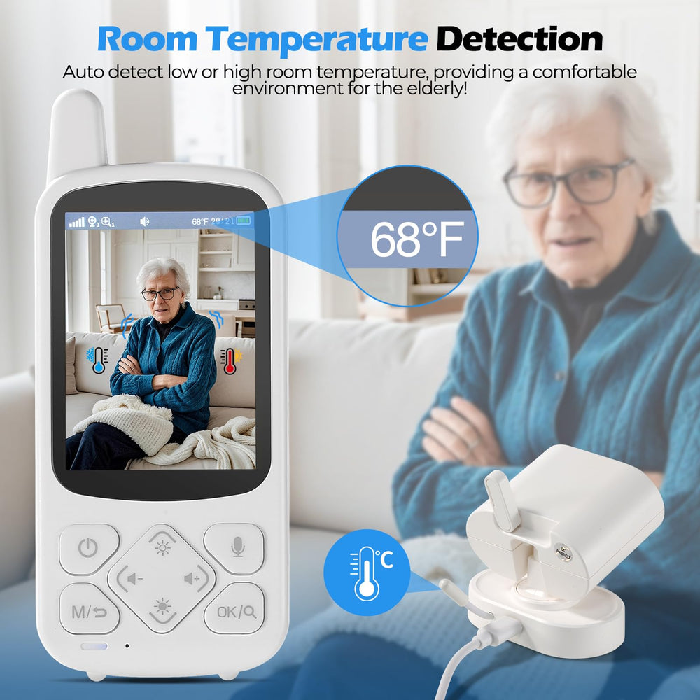 JEMXITG Temperature sensor monitors room conditions for caregivers.