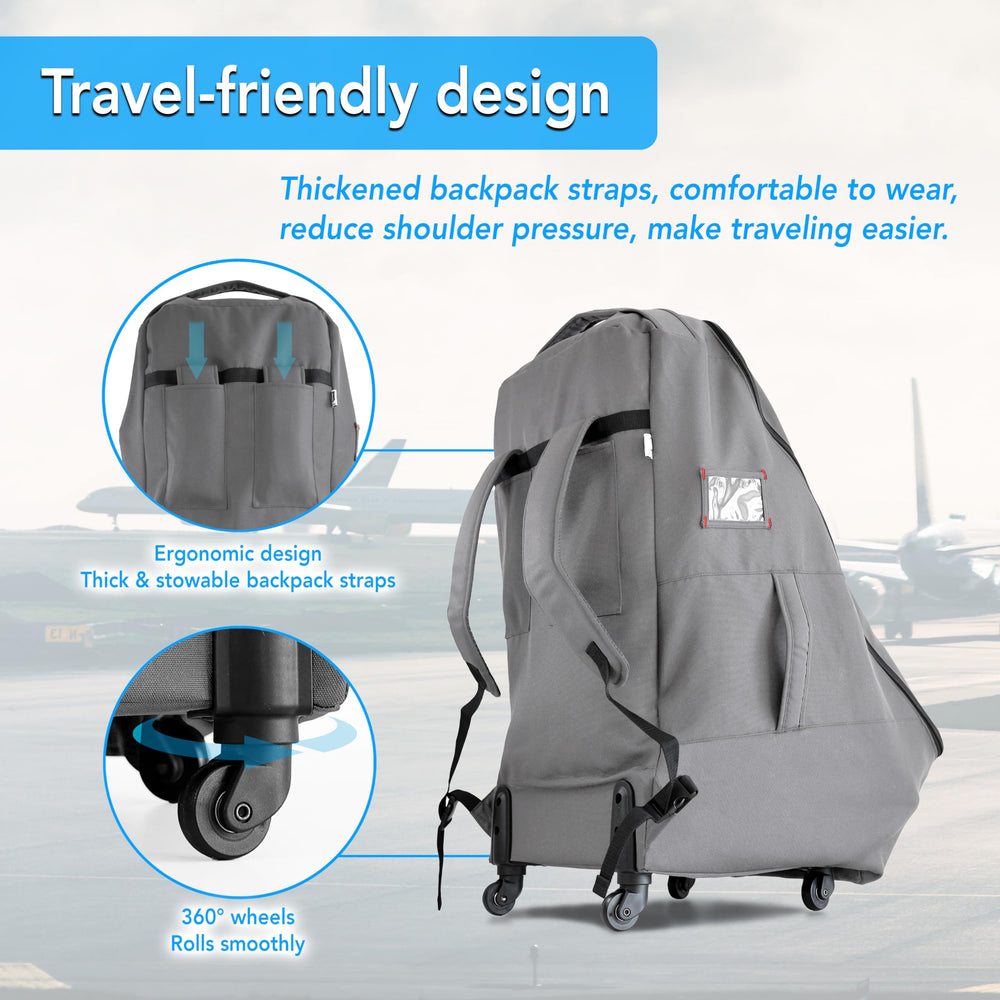 Jenen Jnzen car seat bag with padded handles for comfortable lift through airports