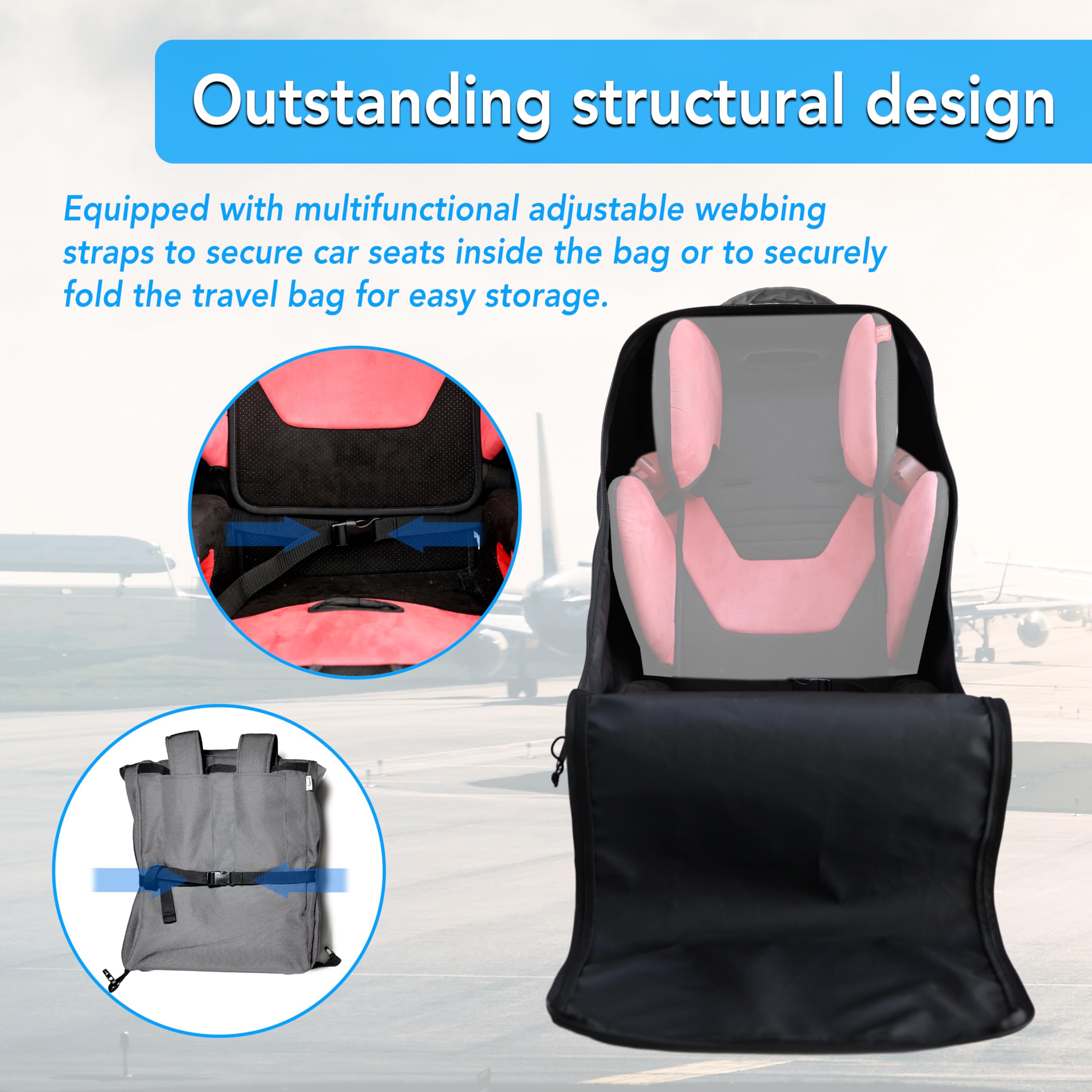 Jenen Jnzen car seat bag fits most infant and convertible seats up to 28 inches