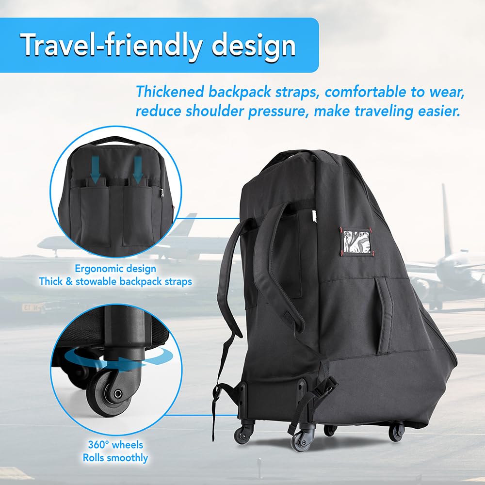 Jenen Jnzen car seat travel bag works as backpack for versatile travel.