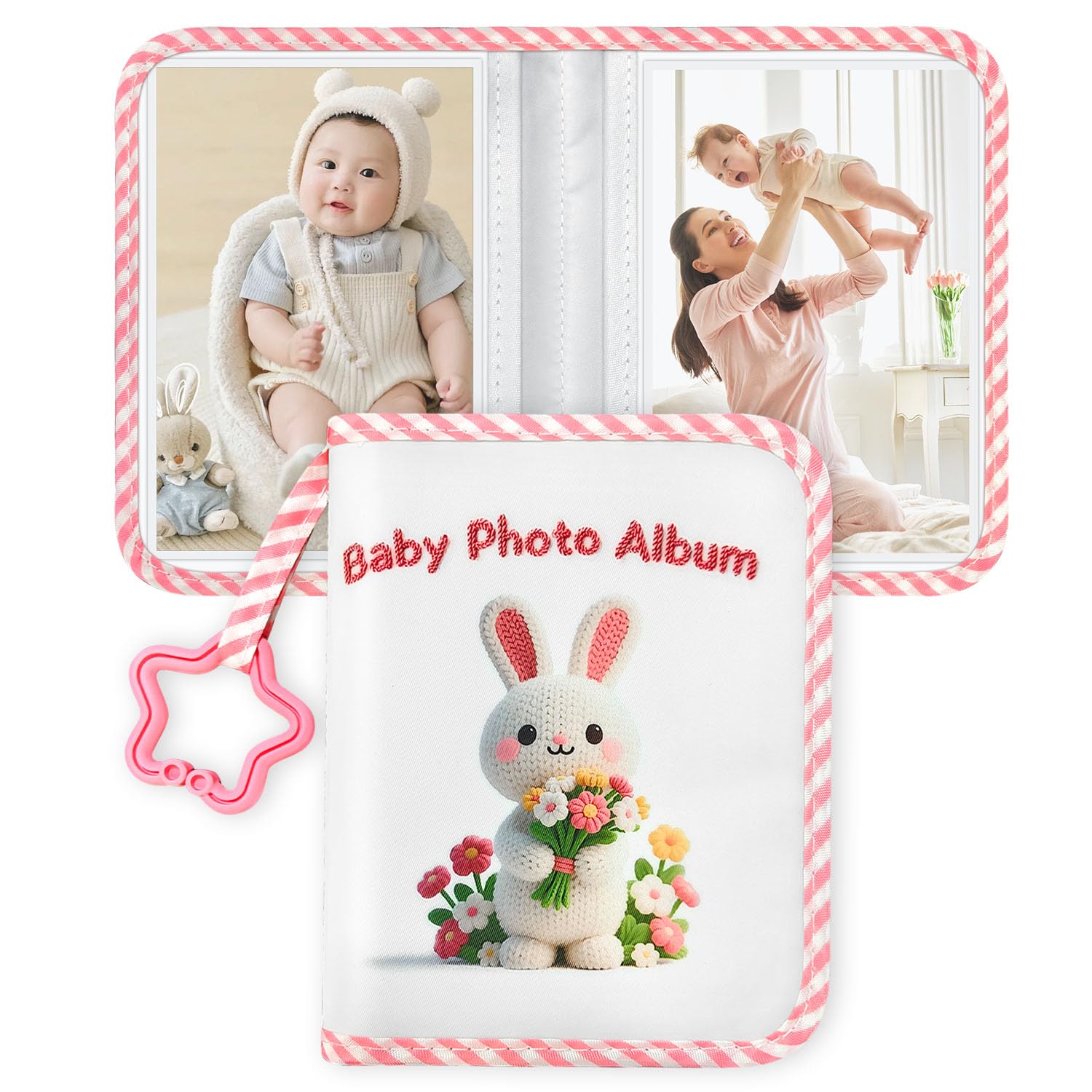 Jenlan My First Family Album Book cover featuring soft fabric for gentle touch