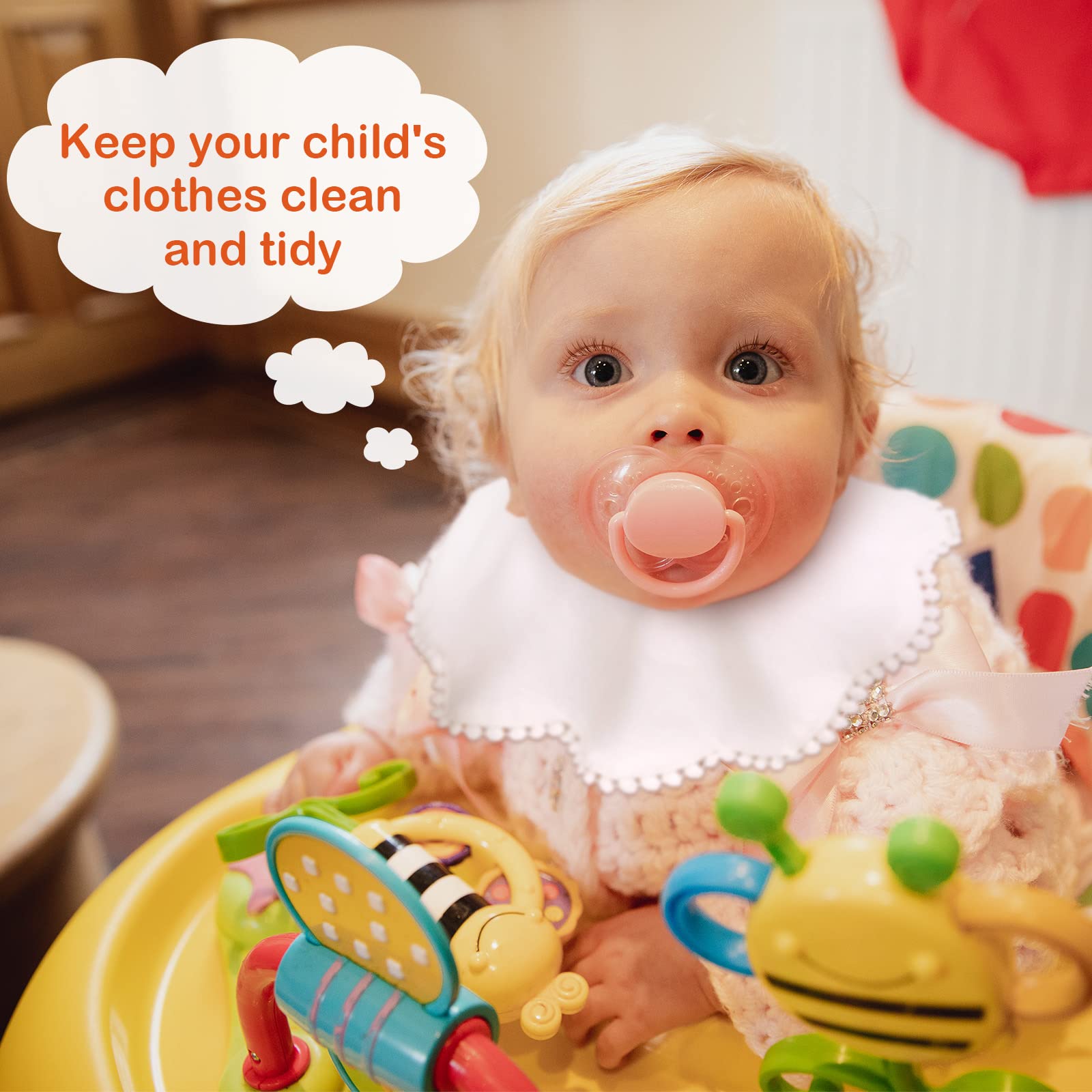 JenPen baby bandana bib worn on toddler teething demonstrates drool protection