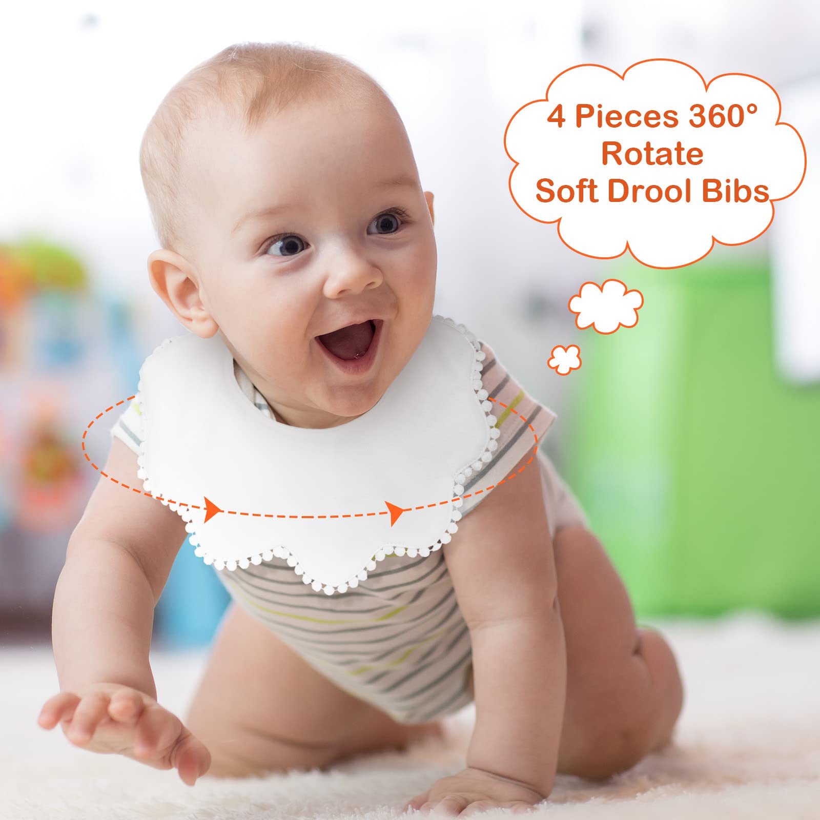 JenPen lace design bib detail captures cute styling and light stain resistance