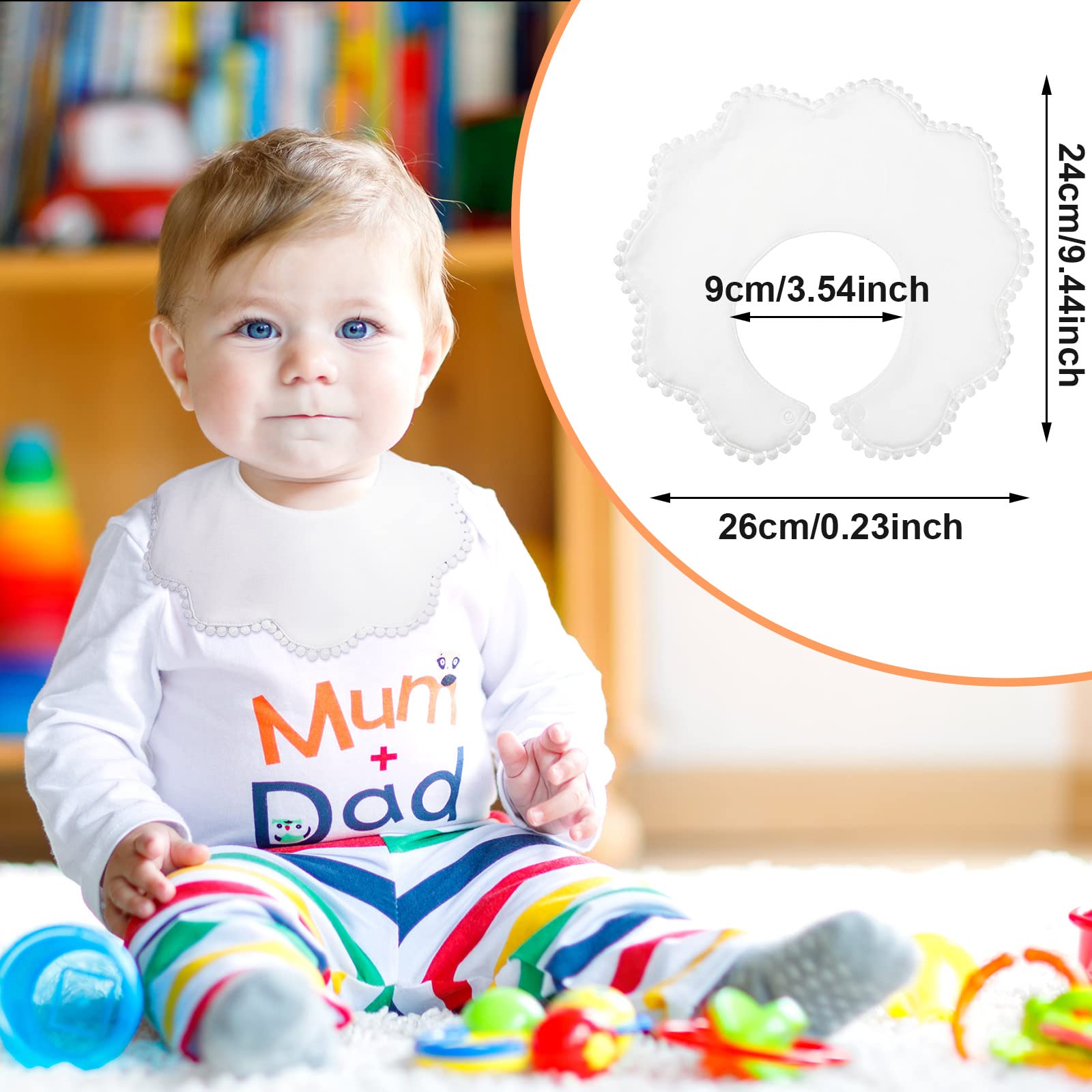 JenPen white baby bandana bibs pack back highlights unisex design for versatile outfits