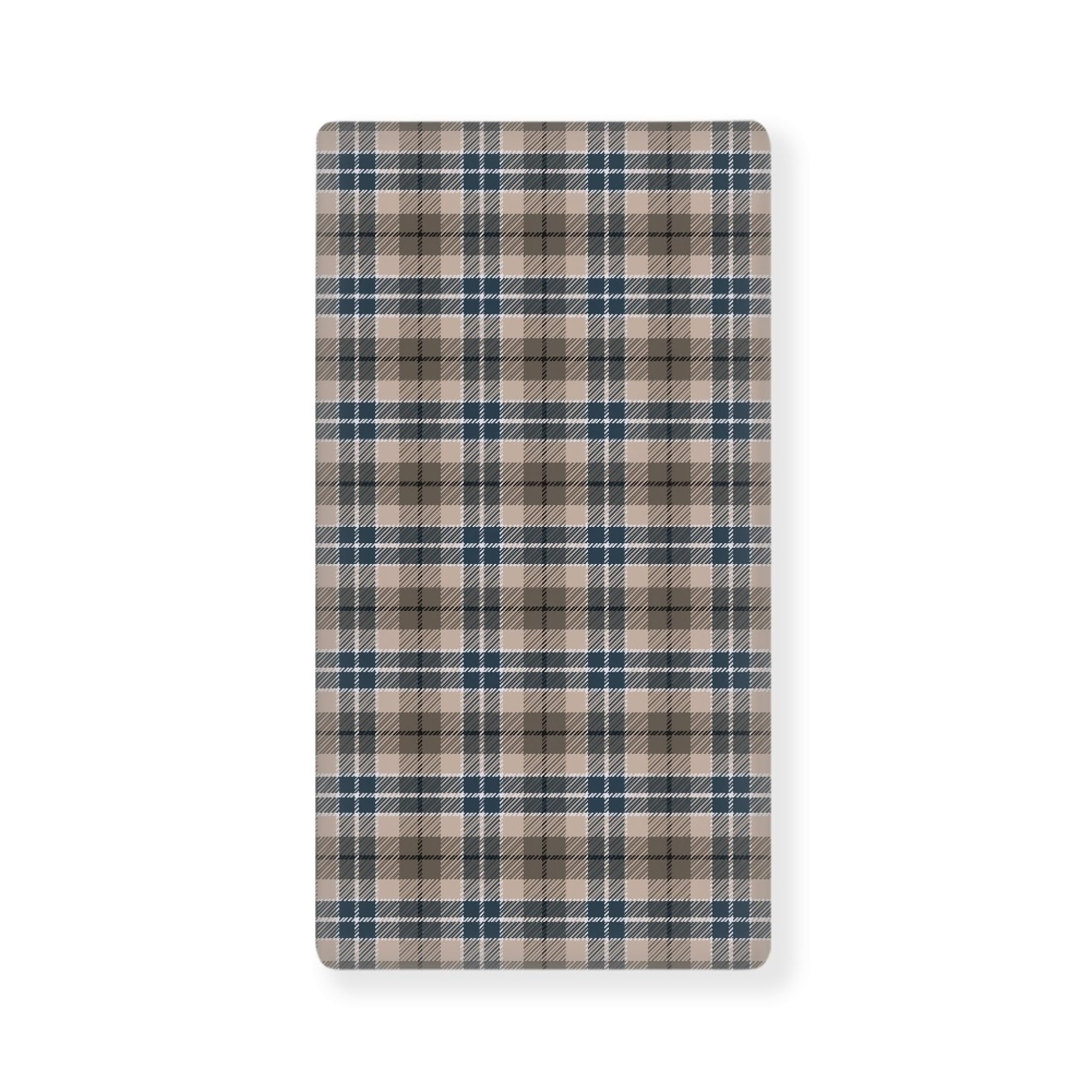 JEPFEIXIA brown plaid checkerboard fitted crib sheet keeps standard 28x52 mattress snug and secure.