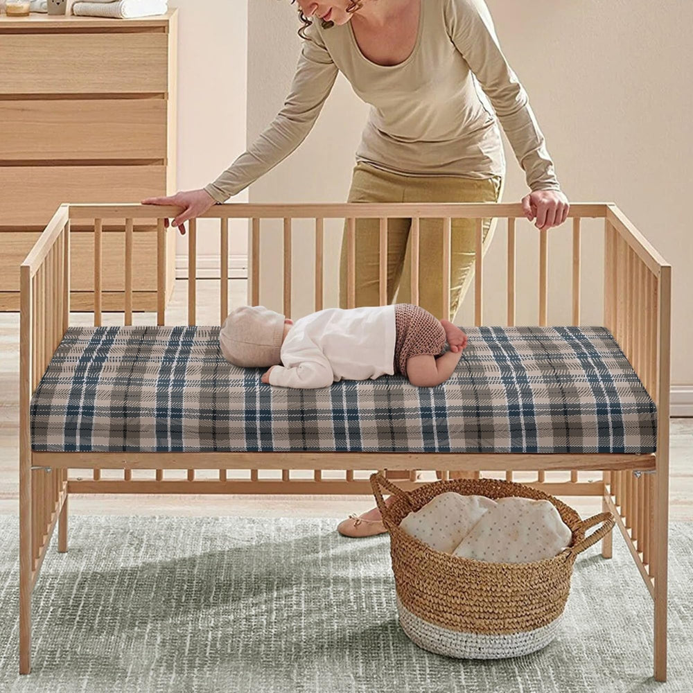 JEPFEIXIA checkerboard pattern adds a stylish nursery backdrop for photos.