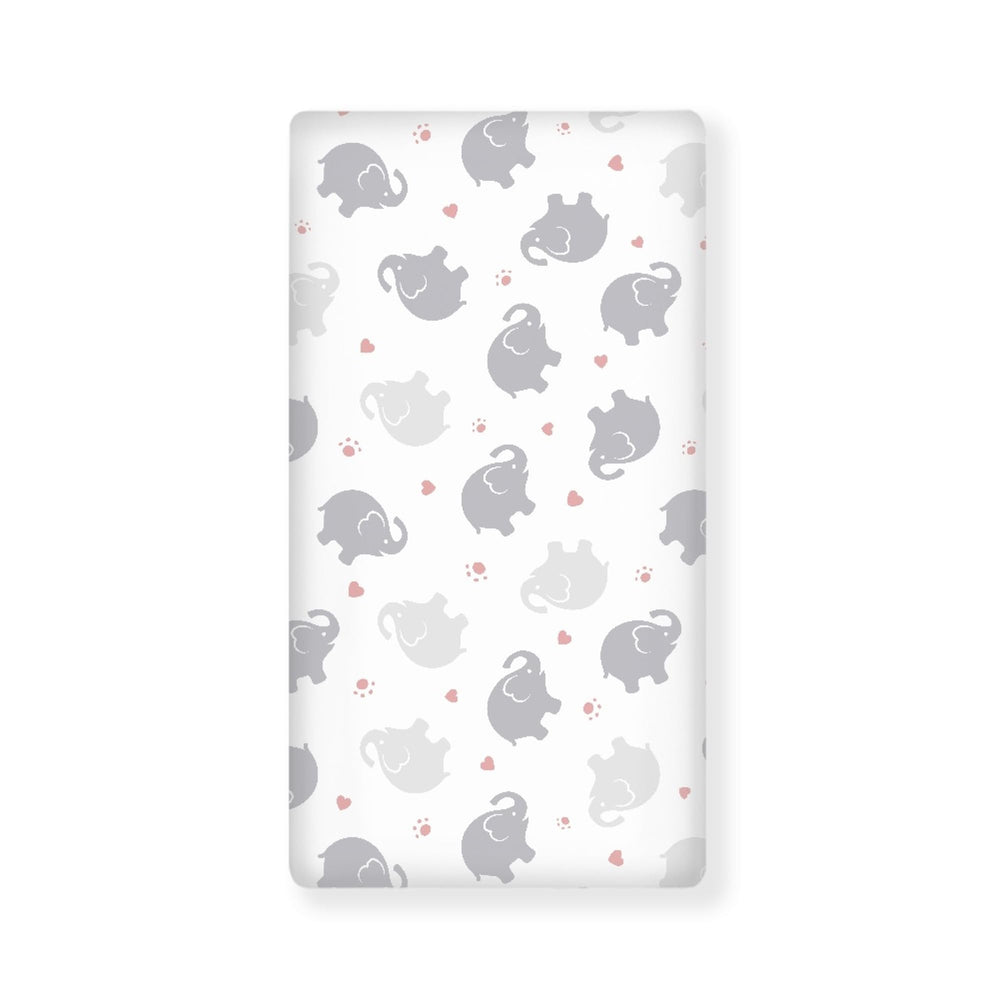 JEPFEIXIA elephant fitted sheet close-up of soft fabric for baby comfort