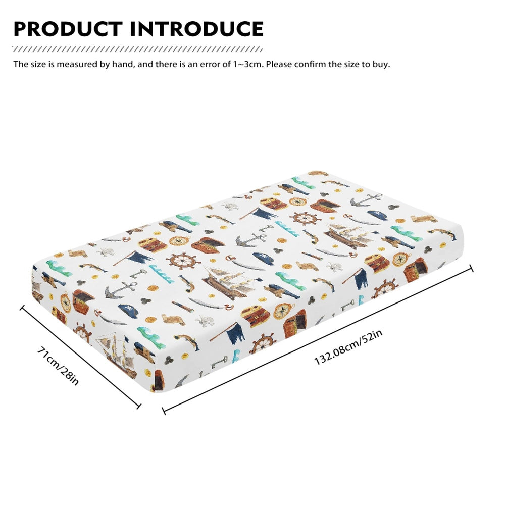 JEPFEIXIA watercolor pirate ship sheet on standard crib mattress with secure elastic