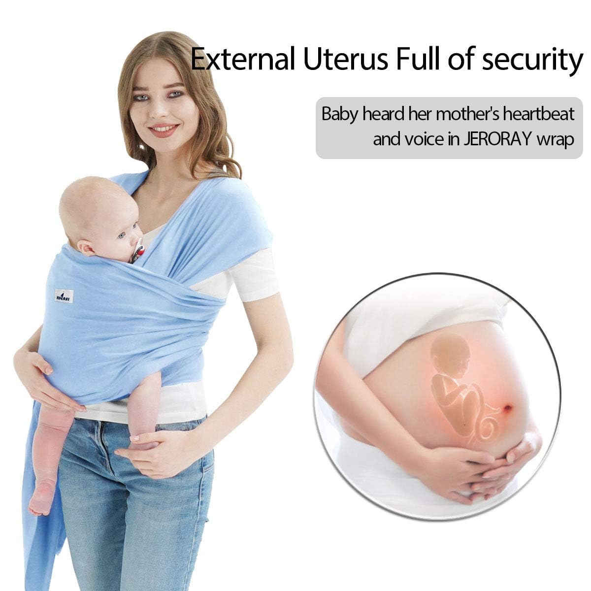 Jeroray Baby Wrap in-use clip illustrates hands-free versatility during daily tasks
