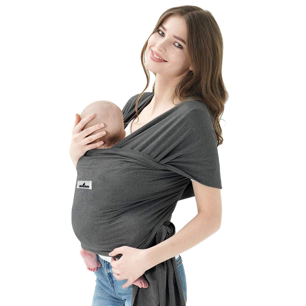 Jeroray baby wrap showcases lightweight breathable fabric for all-day comfort for baby and caregiver.