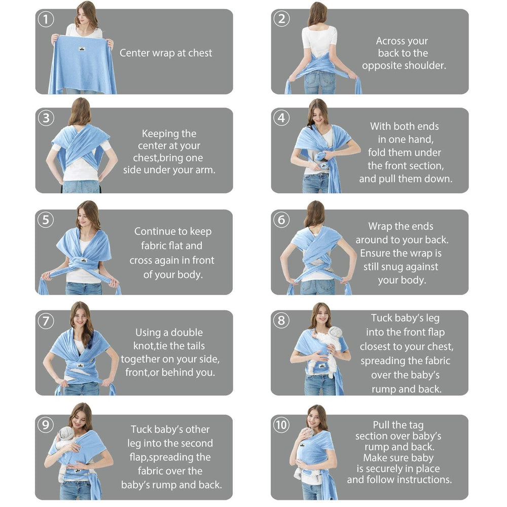 Jeroray Baby Wrap newborn support offers snug positioning from 8 to 35 pounds