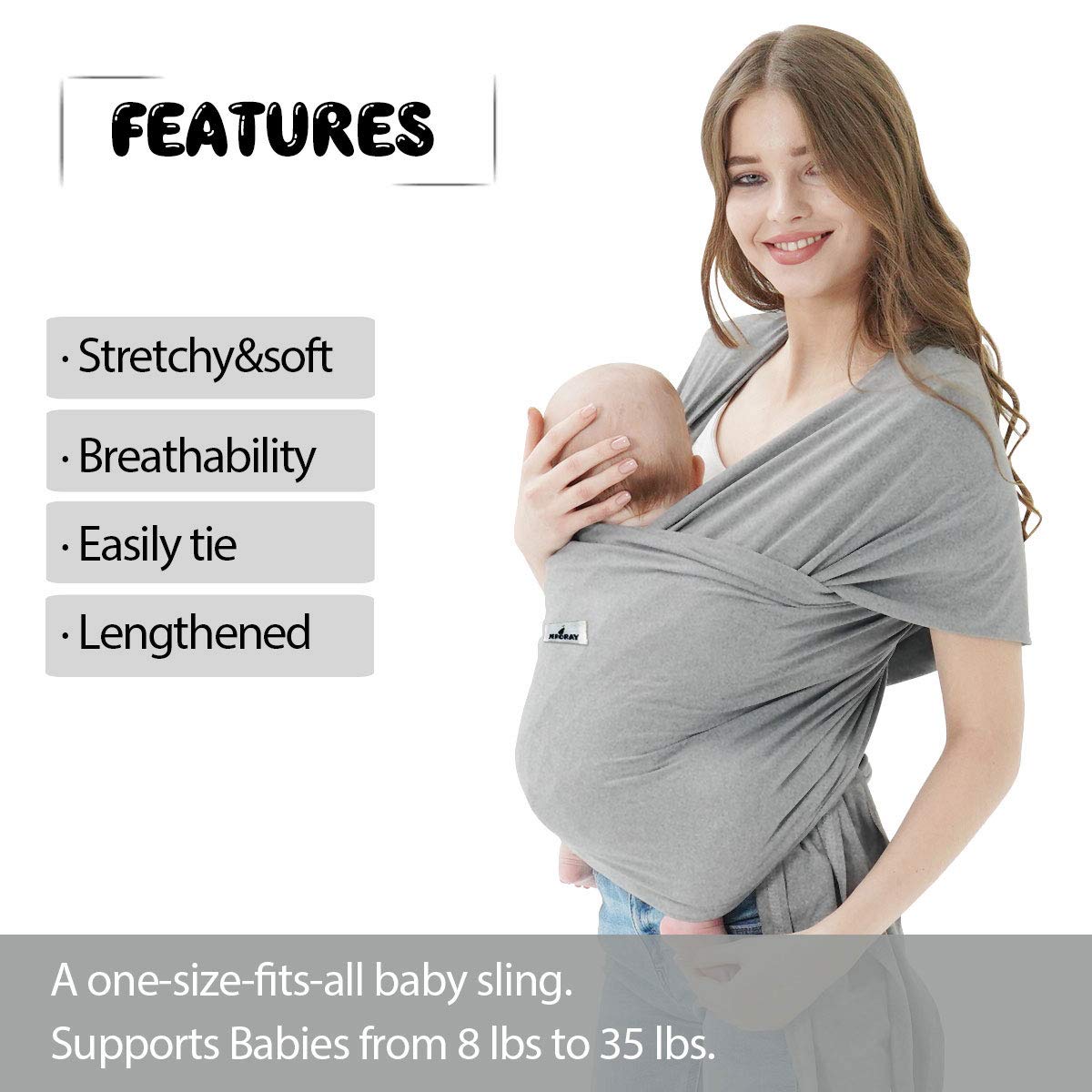 Jeroray Baby Wraps Carrier lightweight-design enables easy daily wear and travel