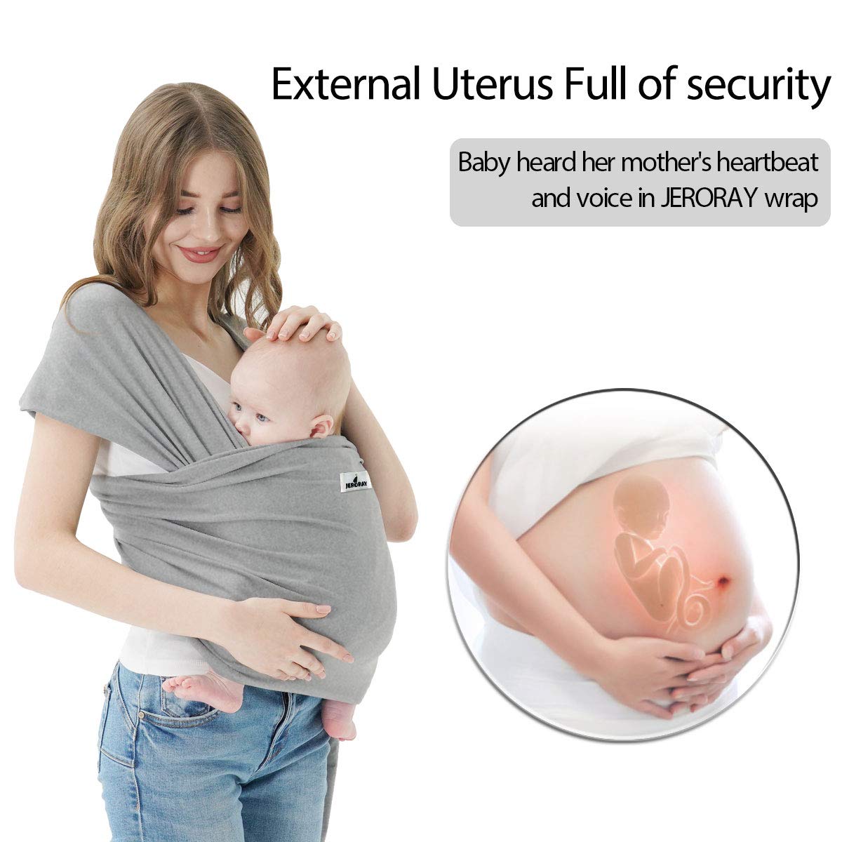Jeroray Baby Wraps Carrier soft-breathable-fabric highlights year-round comfort