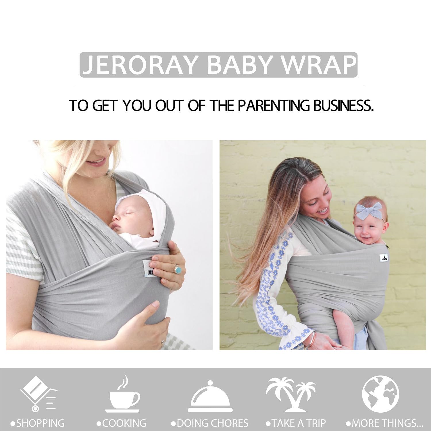 Jeroray Baby Wraps Carrier travel-friendly-design suits home, errands, and trips