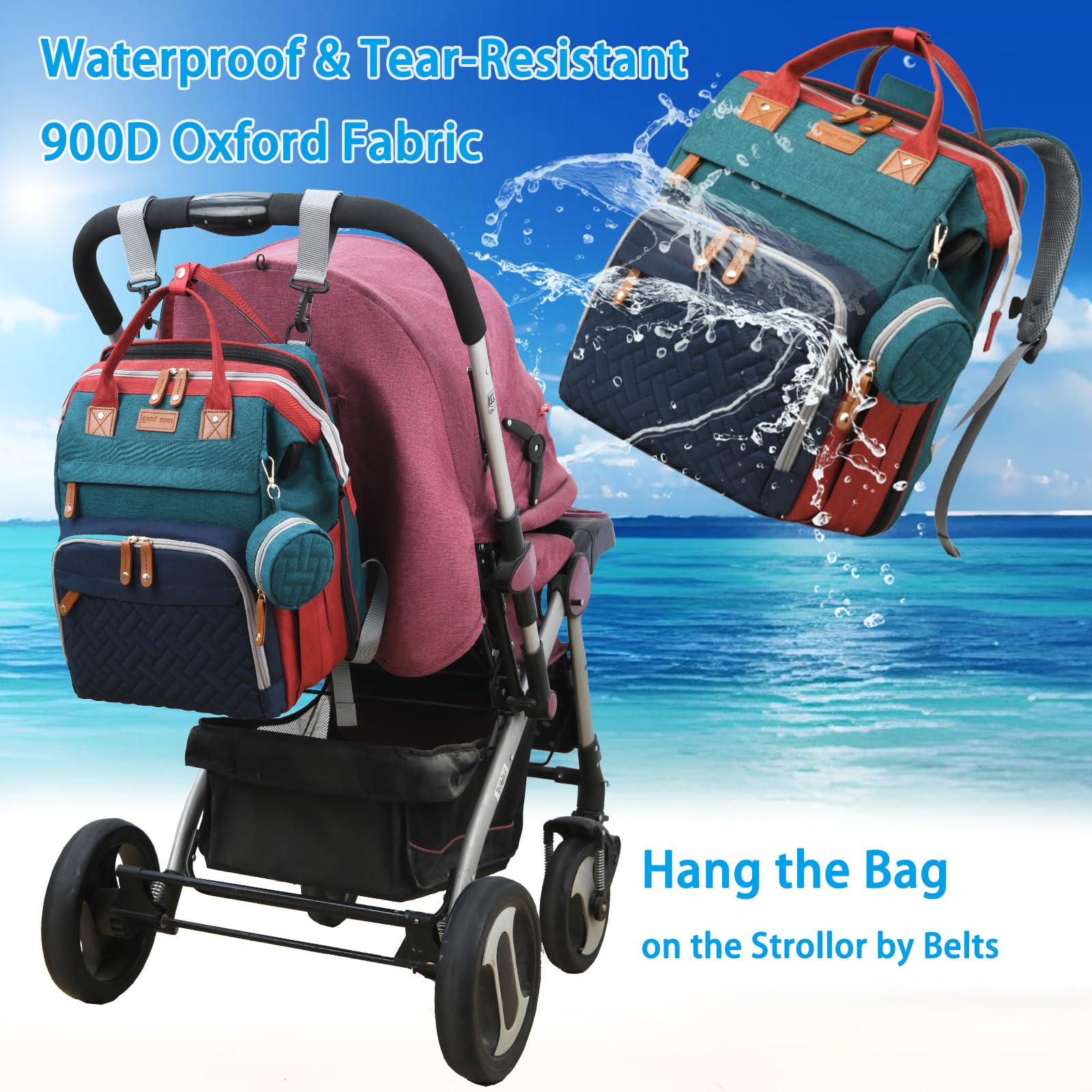 Jeryswet waterproof-oxford material protects contents from spills and dirt.