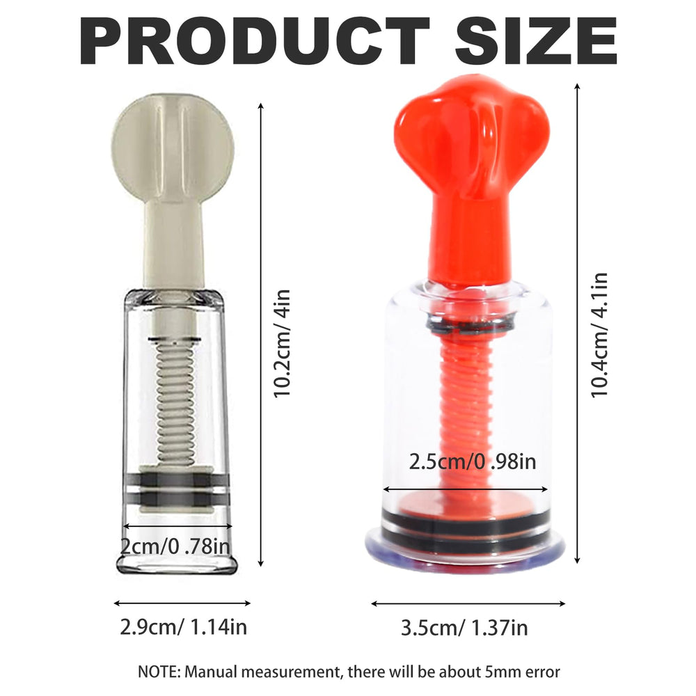 Jesakmie Nipplesucker red cup shows two sizes for adjustable suction power