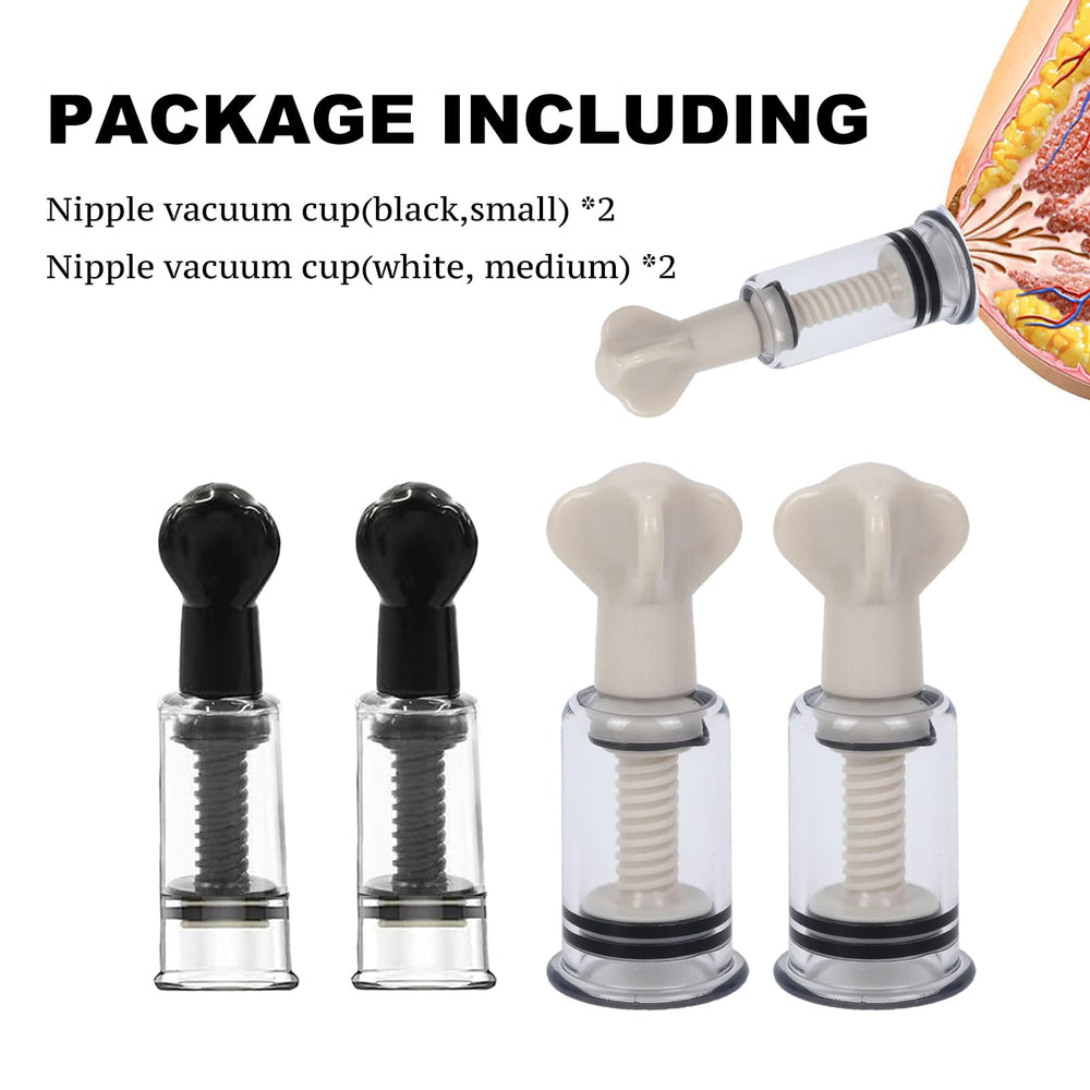 Jesakmie two-size set — white and black cups for versatile nipple options